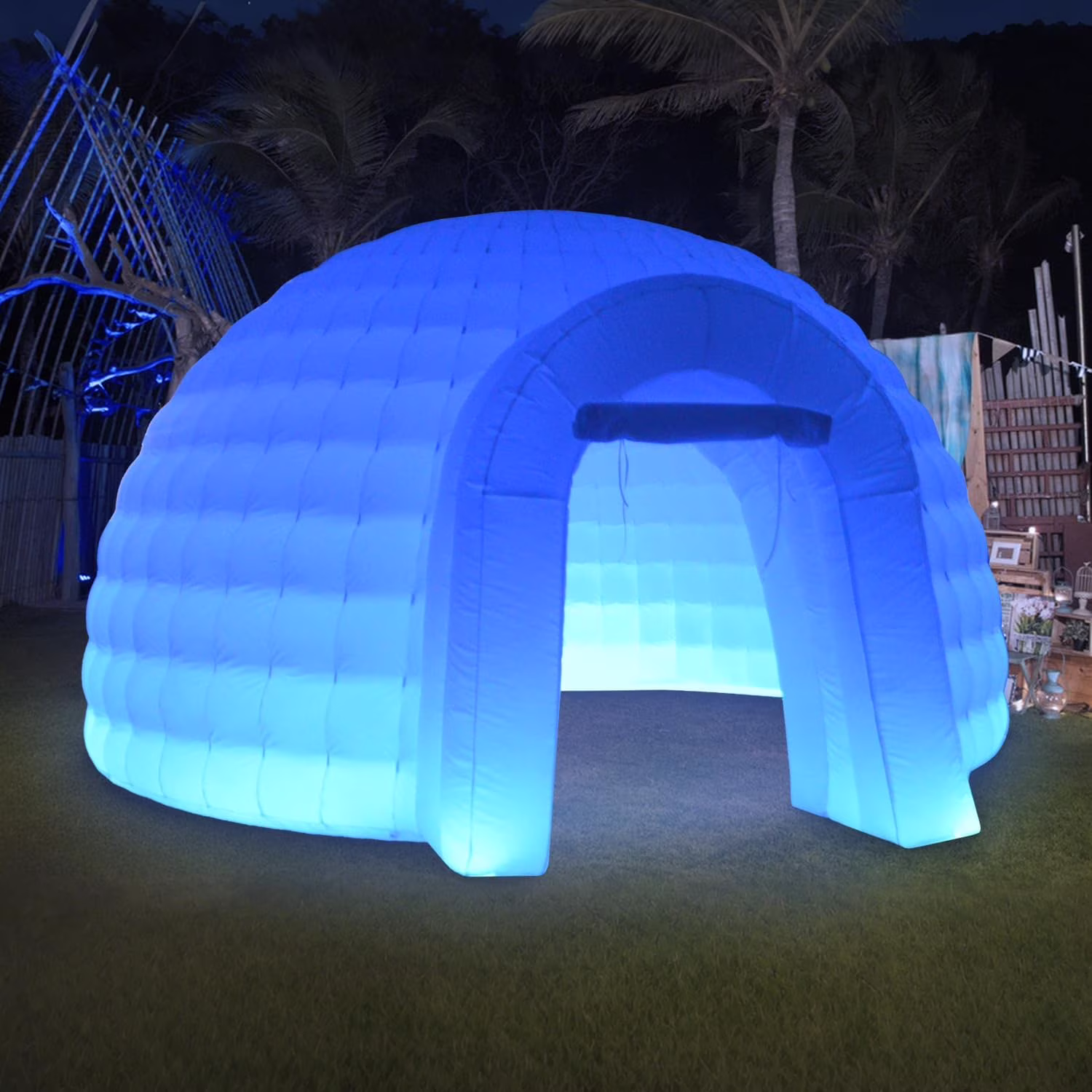 SAYOK 16.4ft Inflatable Igloo Dome Tent with LED Lgith Protable White Nightclub Tent for Party Wedding Event