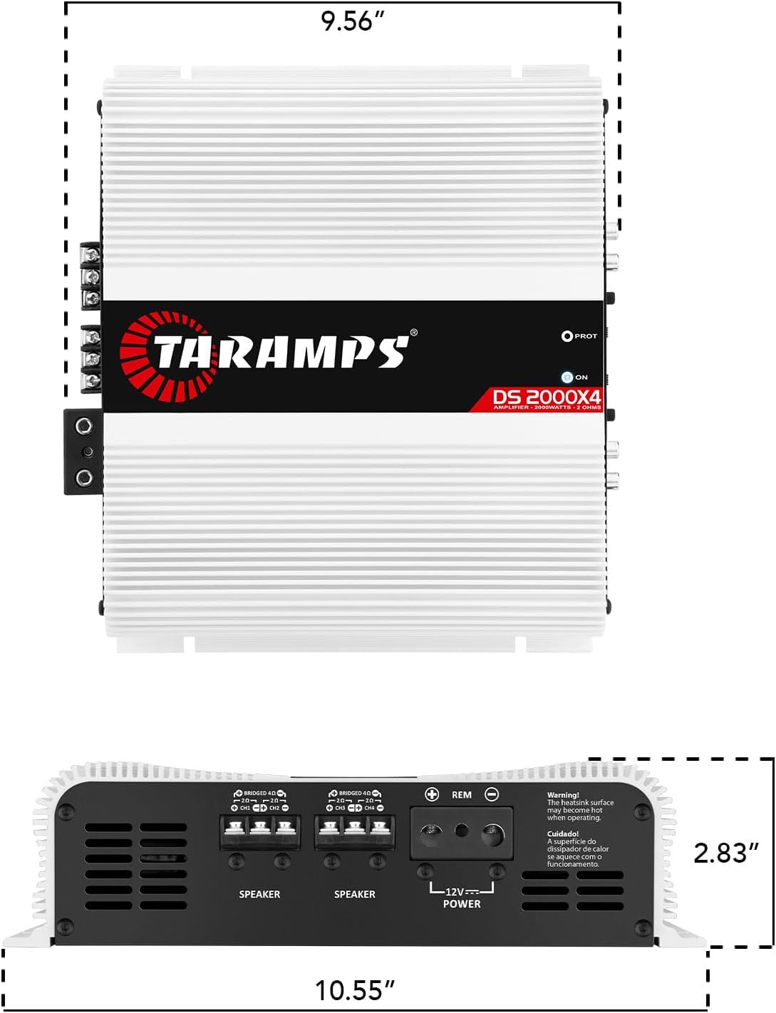 Taramp's DS 2000x4 2 Ohms 2000 Watts RMS 4-Channel 500x4 Watts RMS  Class D Full Range  Crossover High / Low Pass Fixed Bridgedable Car Audio Amplifier