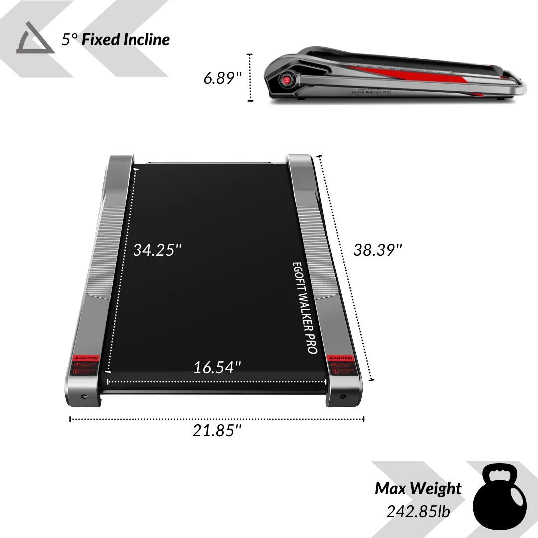 Walker Pro Smallest Under Desk Electric Walking Treadmill for Home 2.0HP 5° Incline - Image 9