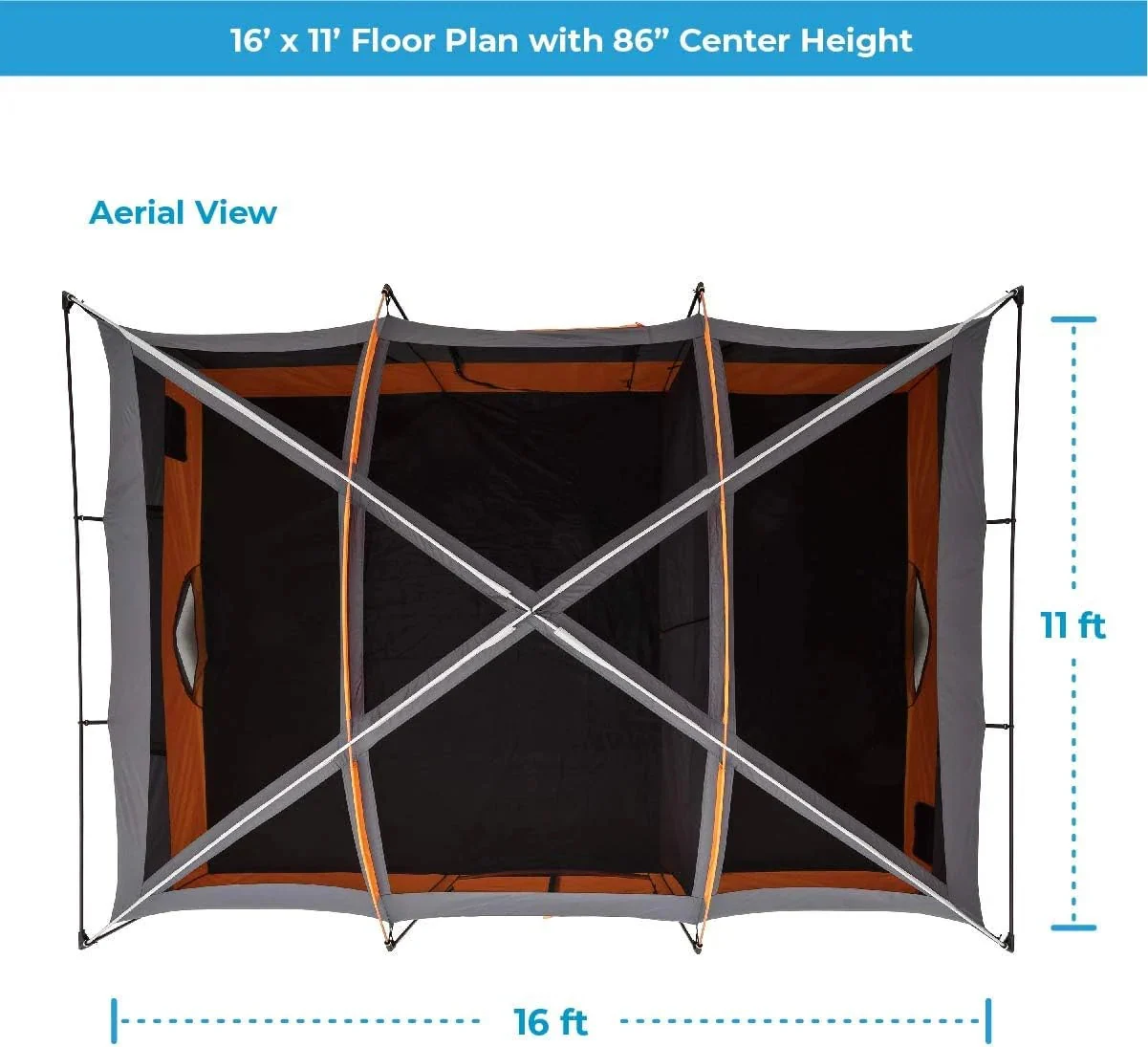Straight Wall Cabin Tents | 10 Person / 11 Person / 12 Person Large Multi Room Family Tents for Car Camping & Outdoor Adventures