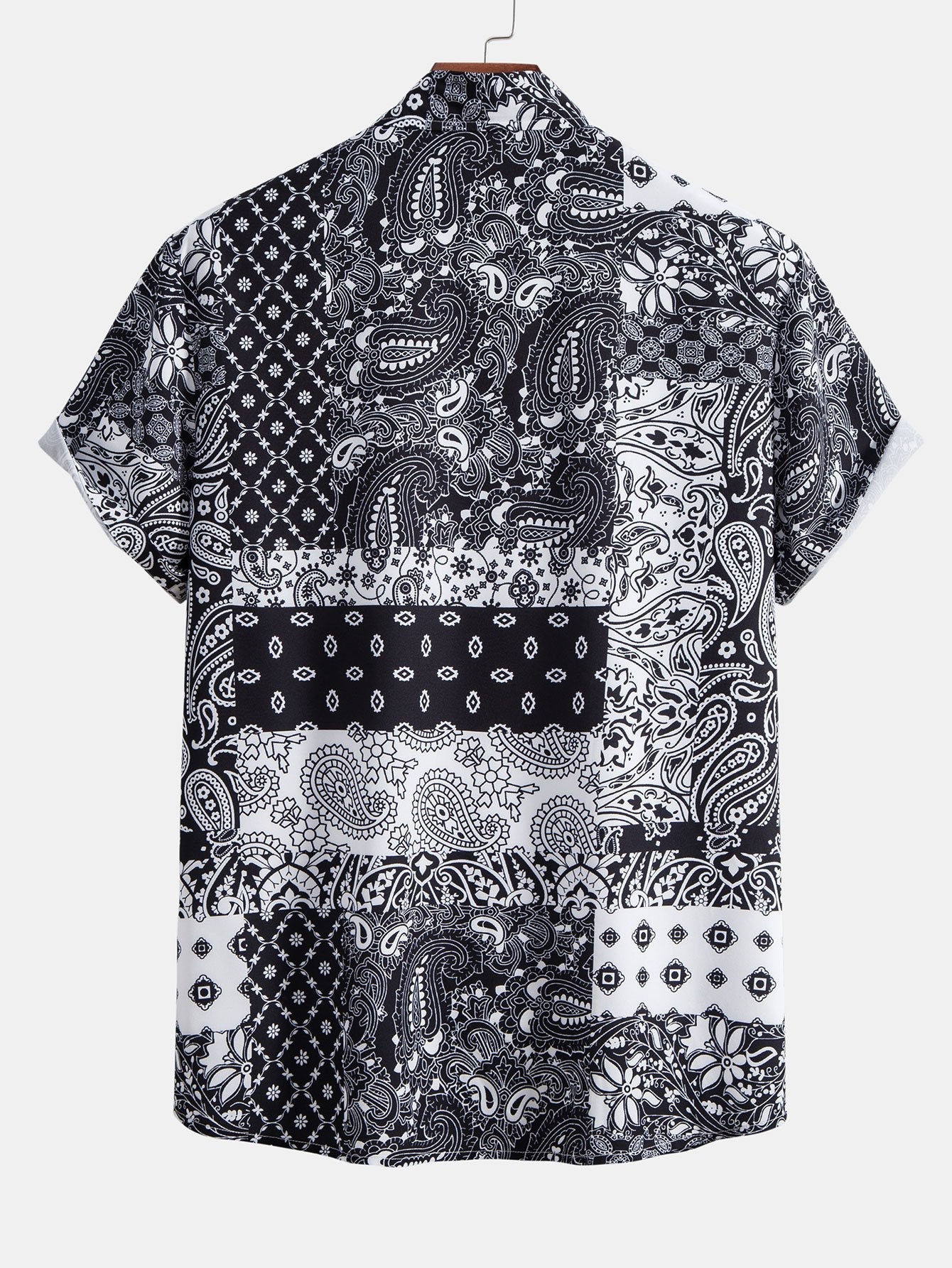 Chemise boutonnée à imprimé floral cachemire et short