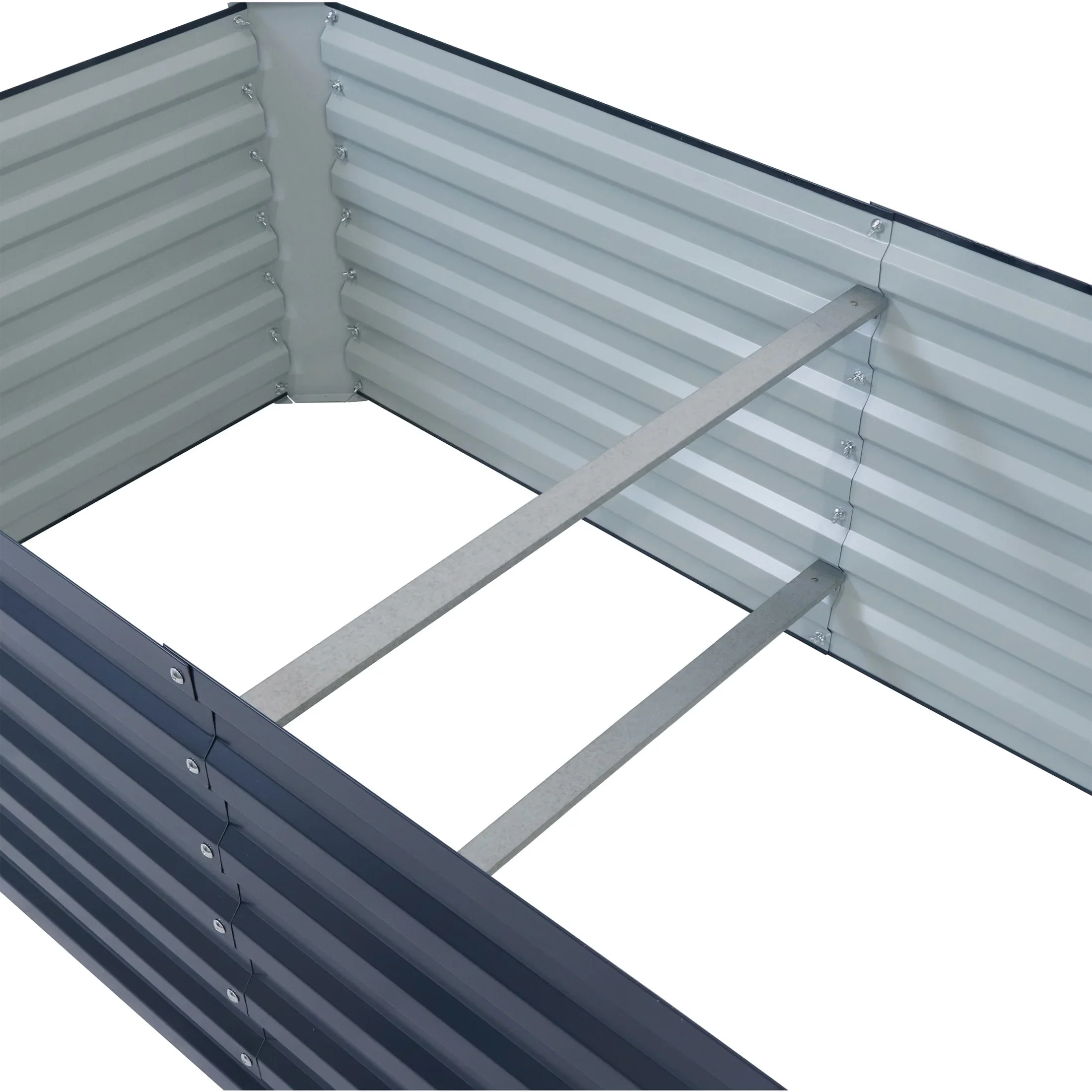 Sunnydaze 71 x 35.5 x 23.5 Rectangular Silver Galvalume Steel Raised Garden Bed