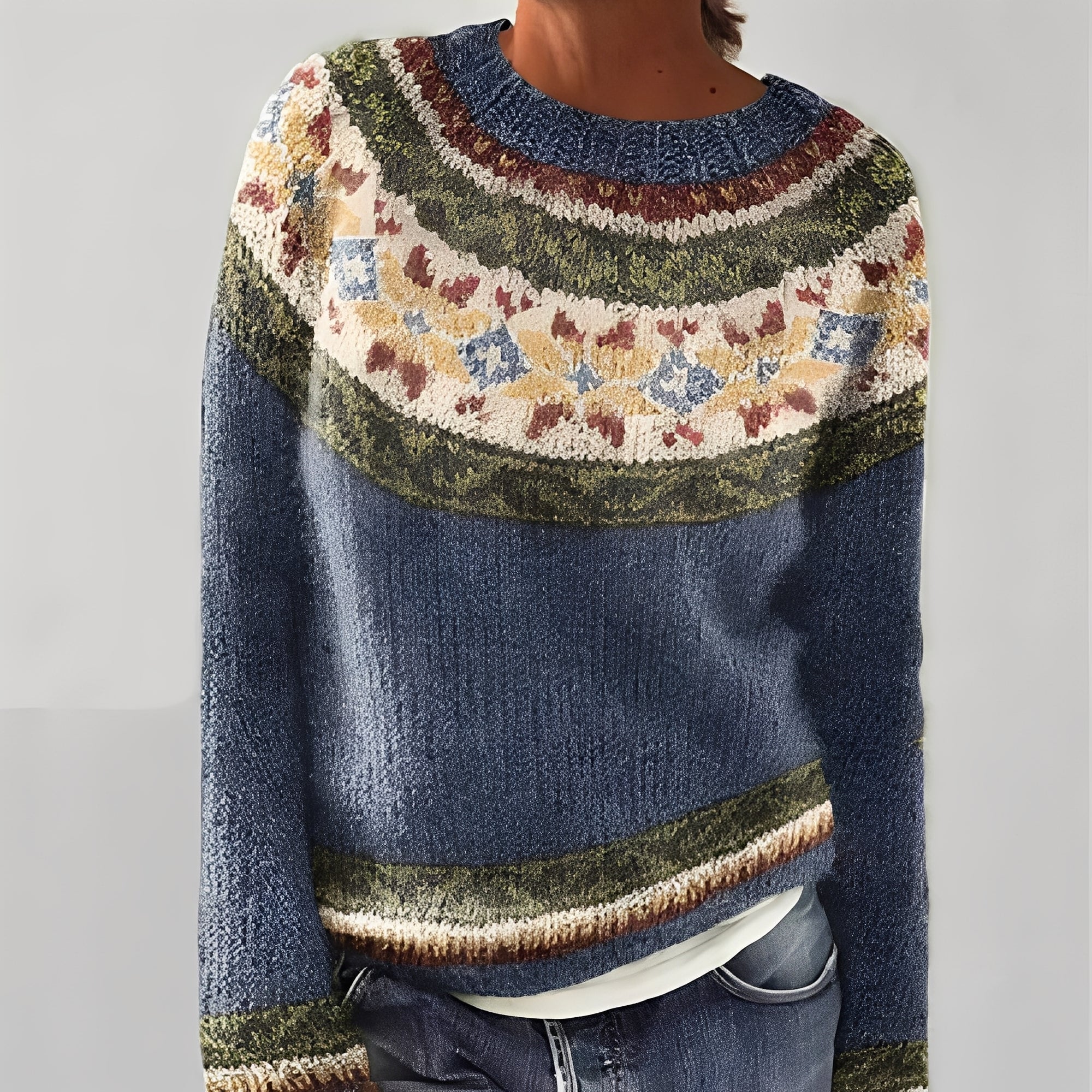 Heather - Pull classique à motif pour femme