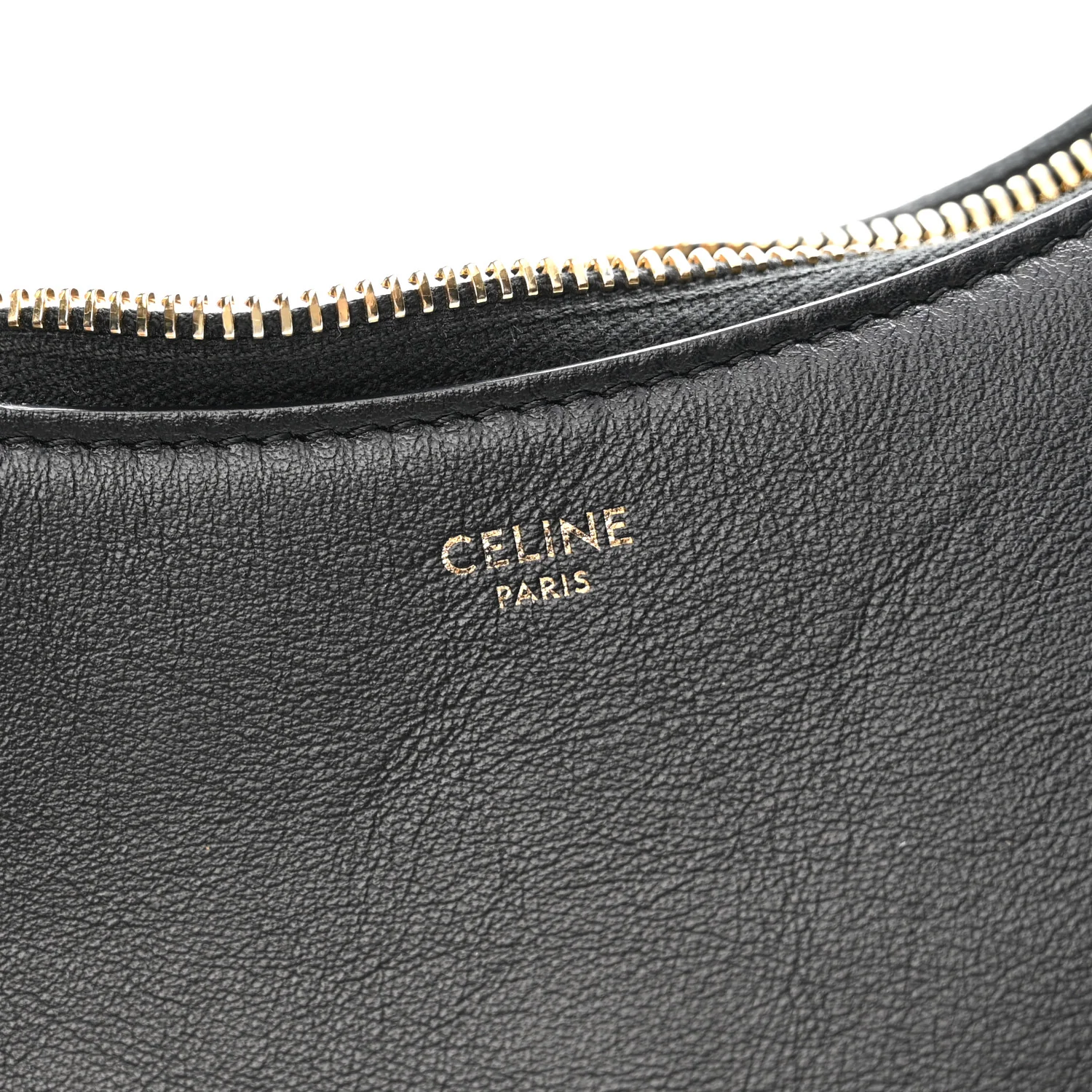 Smooth Calfskin Medium Strap Ava Shoulder Bag Black Tan