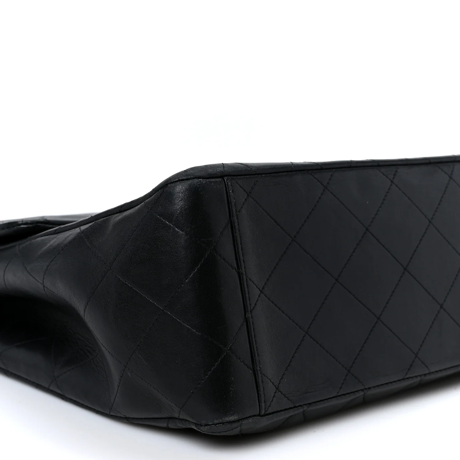 Lambskin Quilted XL Jumbo Single Flap Black