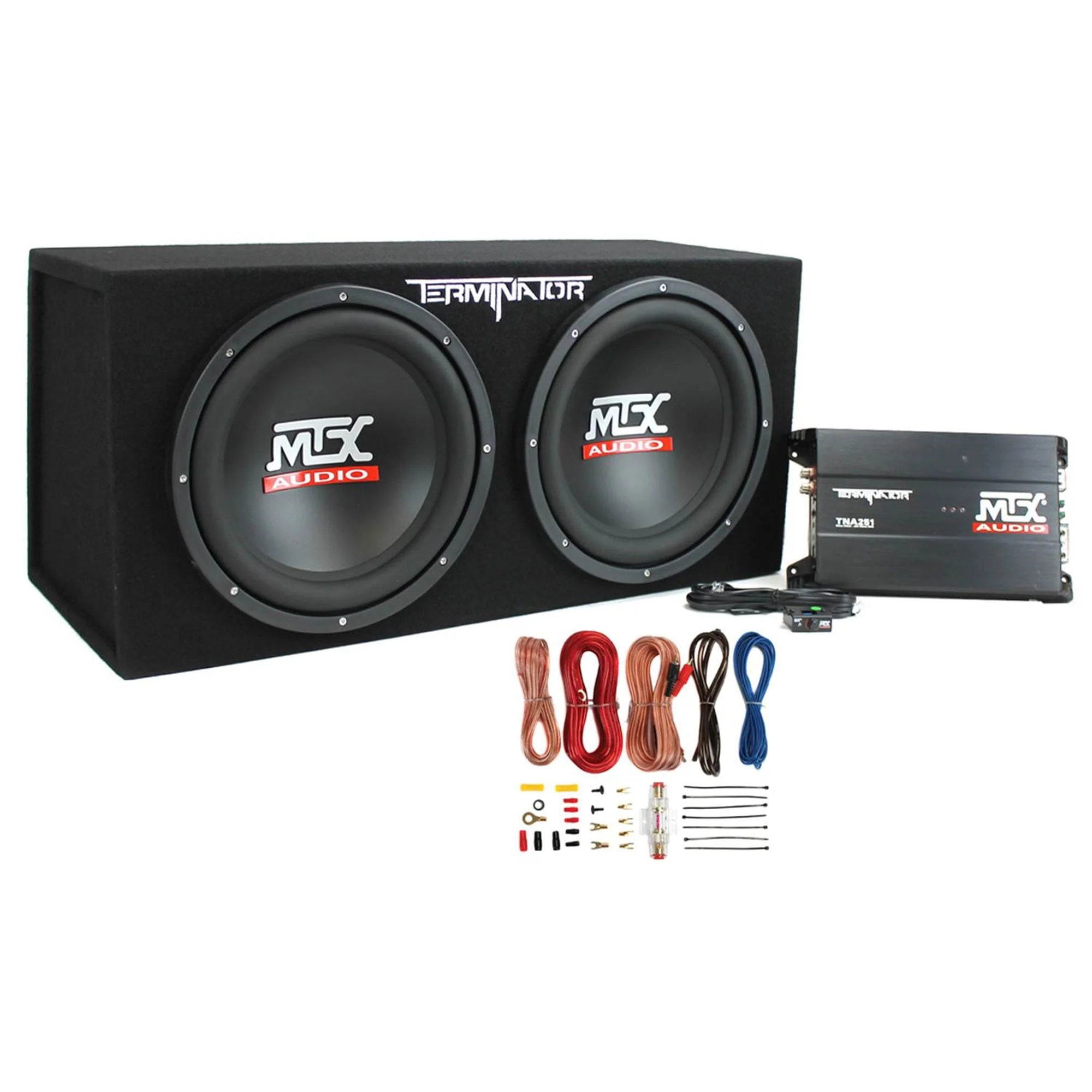 12" 1200W Dual Loaded Car Subwoofer Audio, Sub Box, Amplifier Amp Kit
