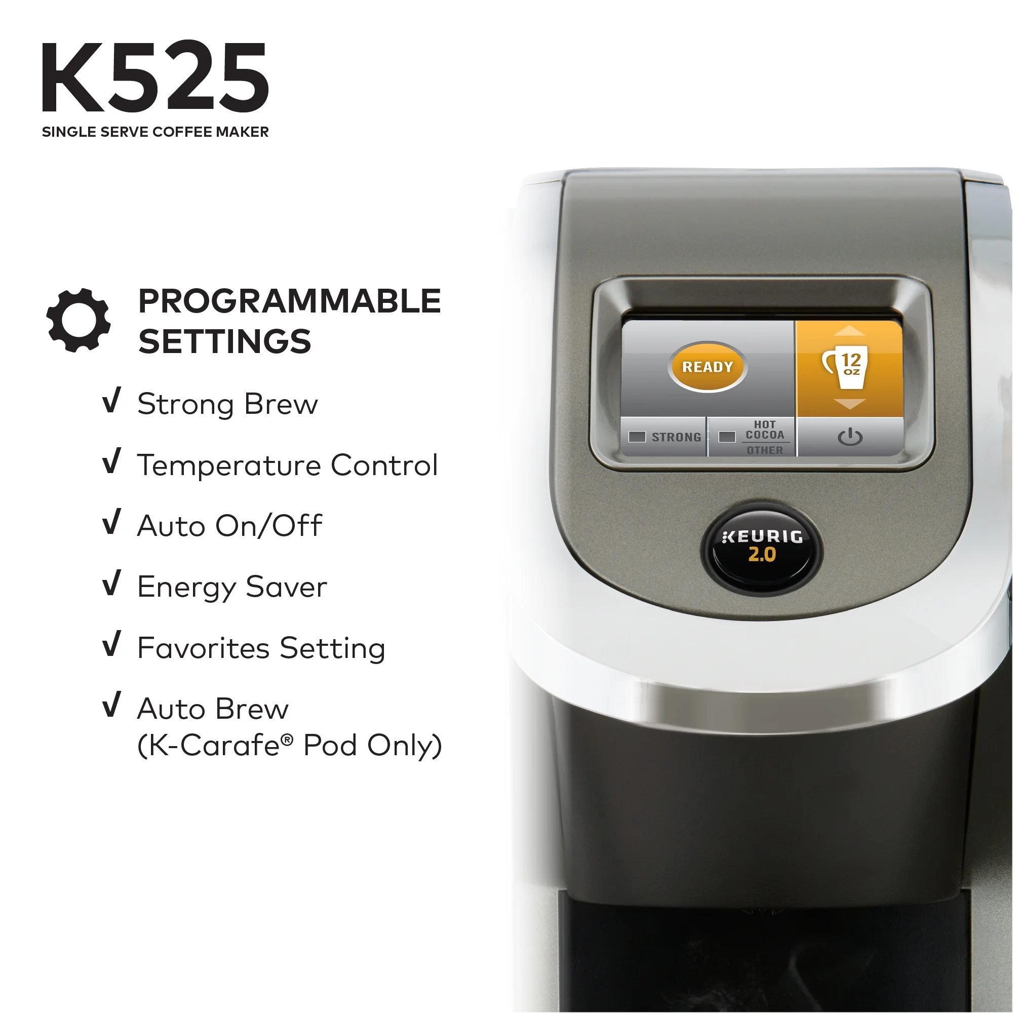 K525 Single Serve Coffee Brewer, Slate(Slate) - Image 6