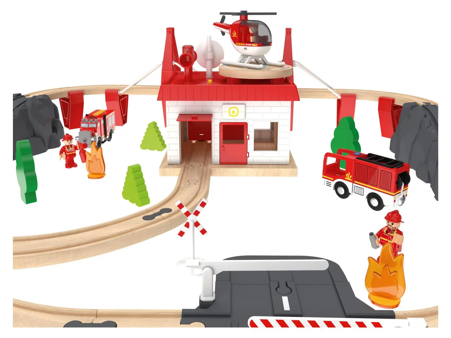 Playtive Set de chemin de fer en bois