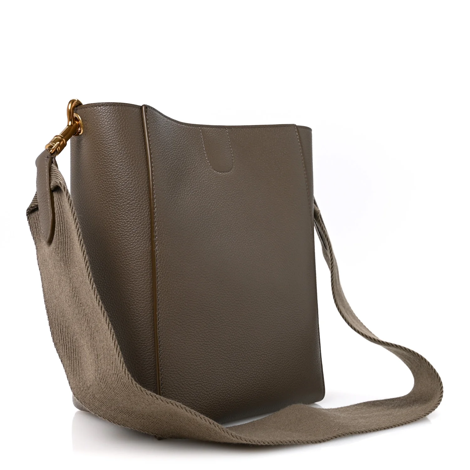 Soft Grained Calfskin Small Sangle Bucket Bag Taupe