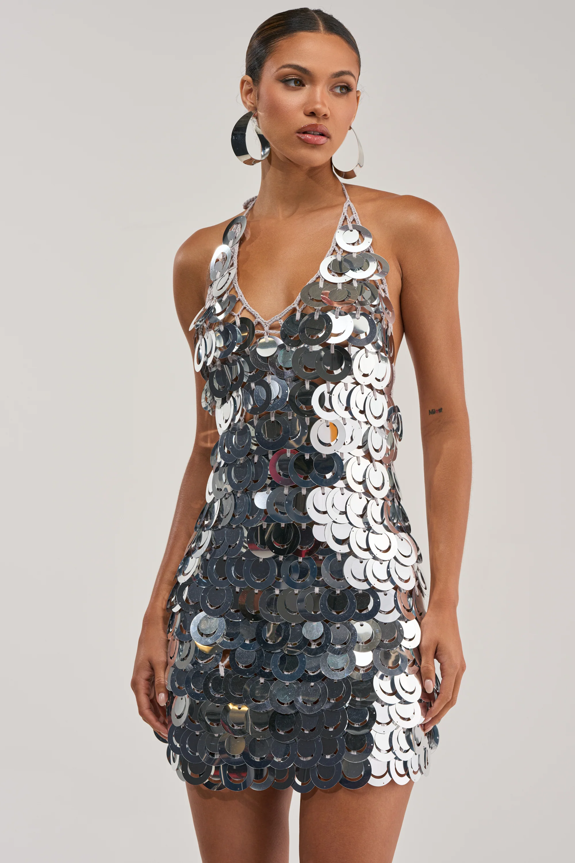 SHIMMER AND SHAKE SEQUIN MINI DRESS IN SILVER - Akira Store