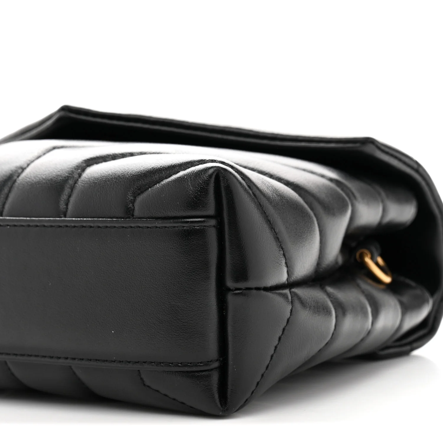 Calfskin Y Quilted Monogram Toy Loulou Crossbody Bag Black