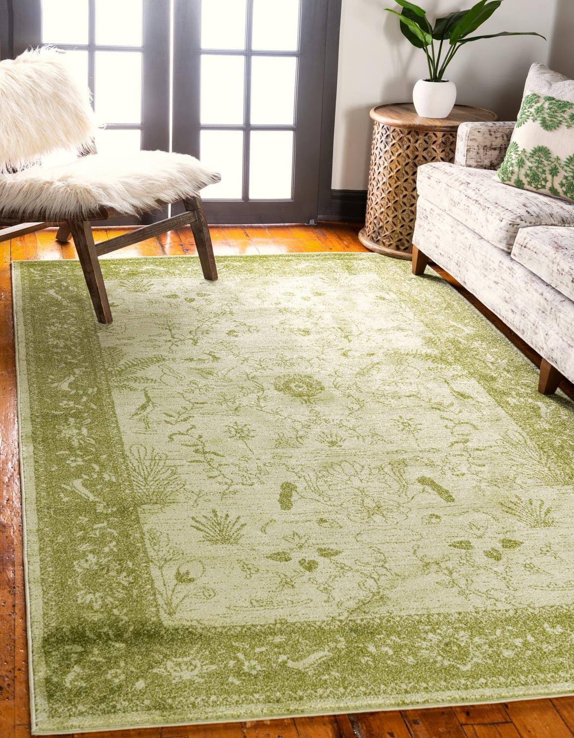 Bridgeport Home Aldrose Ald4 Light Green 4' x 6' Area Rug - Light Green