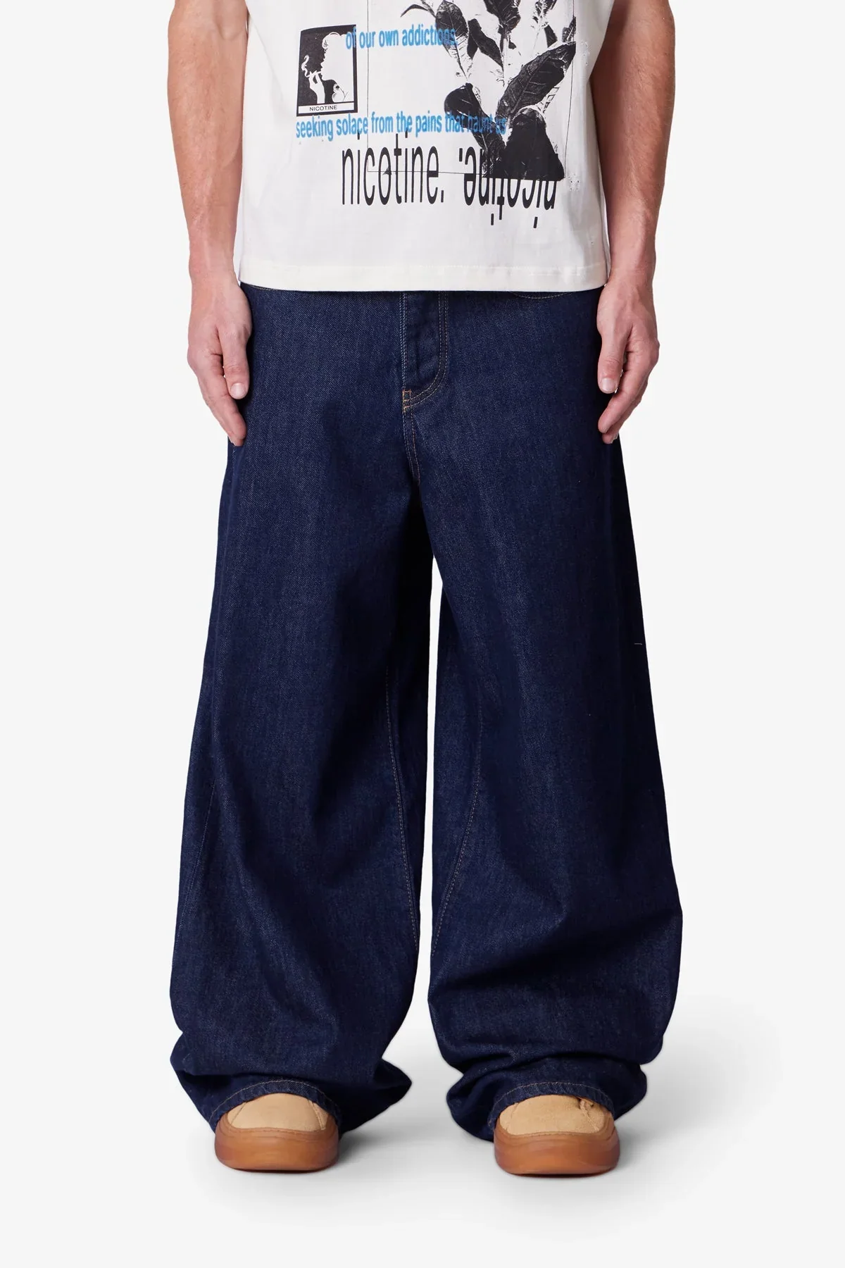 Raw Baggy Rave Denim - Washed Indigo