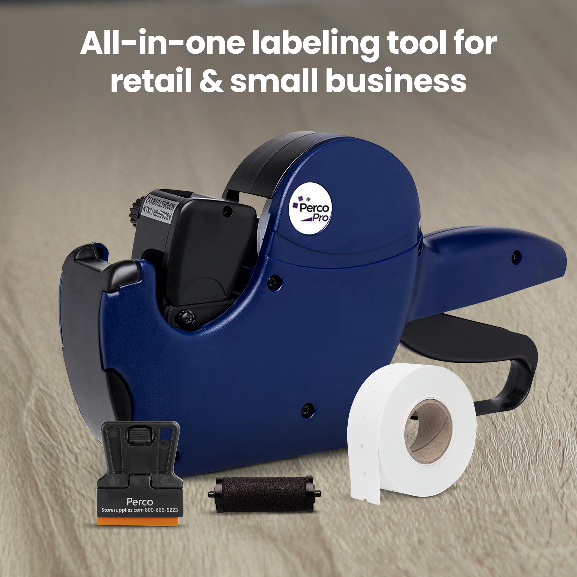 1 Line Date Label Gun Kit, Includes 8 Digits Date Gun Labeler, 10,000 Plain White Labels, and Preloaded Inker