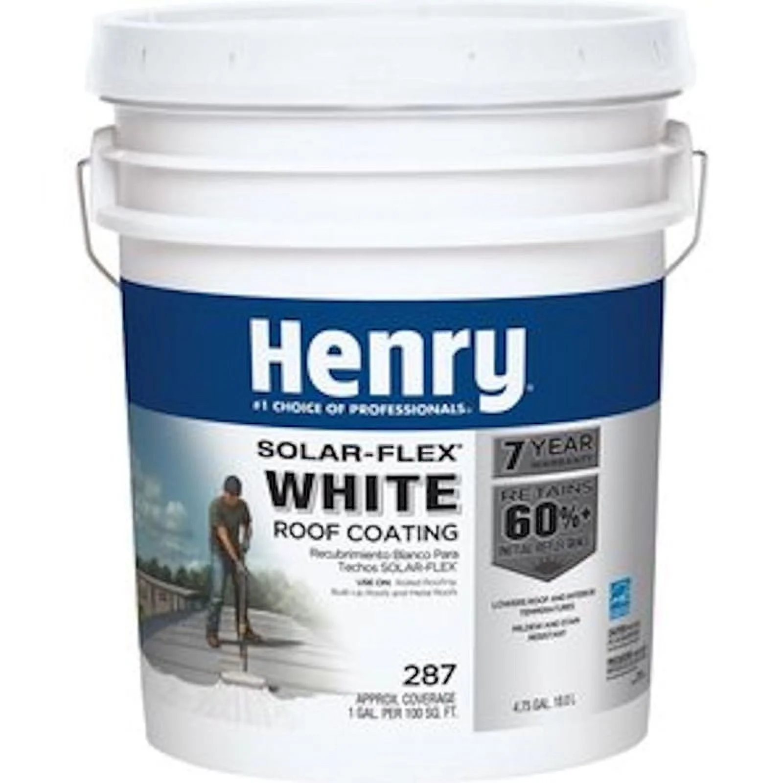 Solar-Flex HE287018, White Elastomeric Roof Coating Roof Coating, 4.75 Gal - Image 3