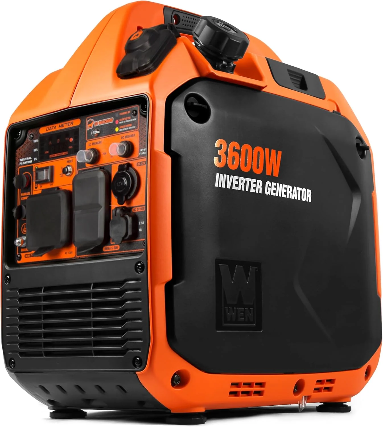 Générateur onduleur portable WEN silencieux et léger de 3600 watts à double carburant, compatible avec les véhicules récréatifs