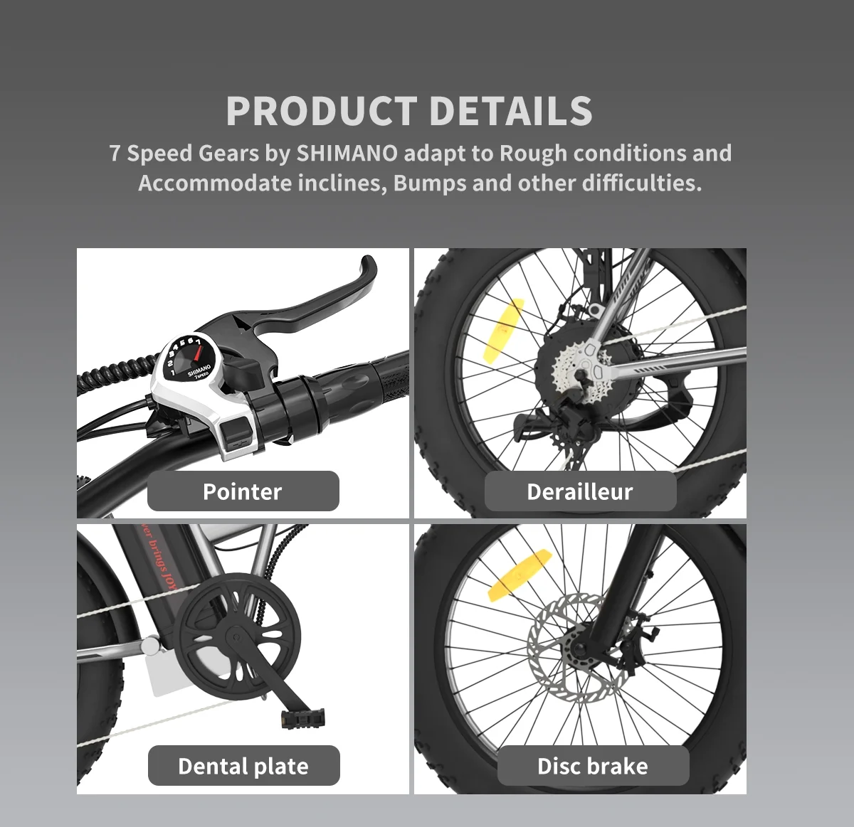Folding Electric Bike 20 inch Fat Tire, with 750W Motor, 48V 12.5AH Removable Lithium Battery,Ebikes for Adults UL2849 - Image 4