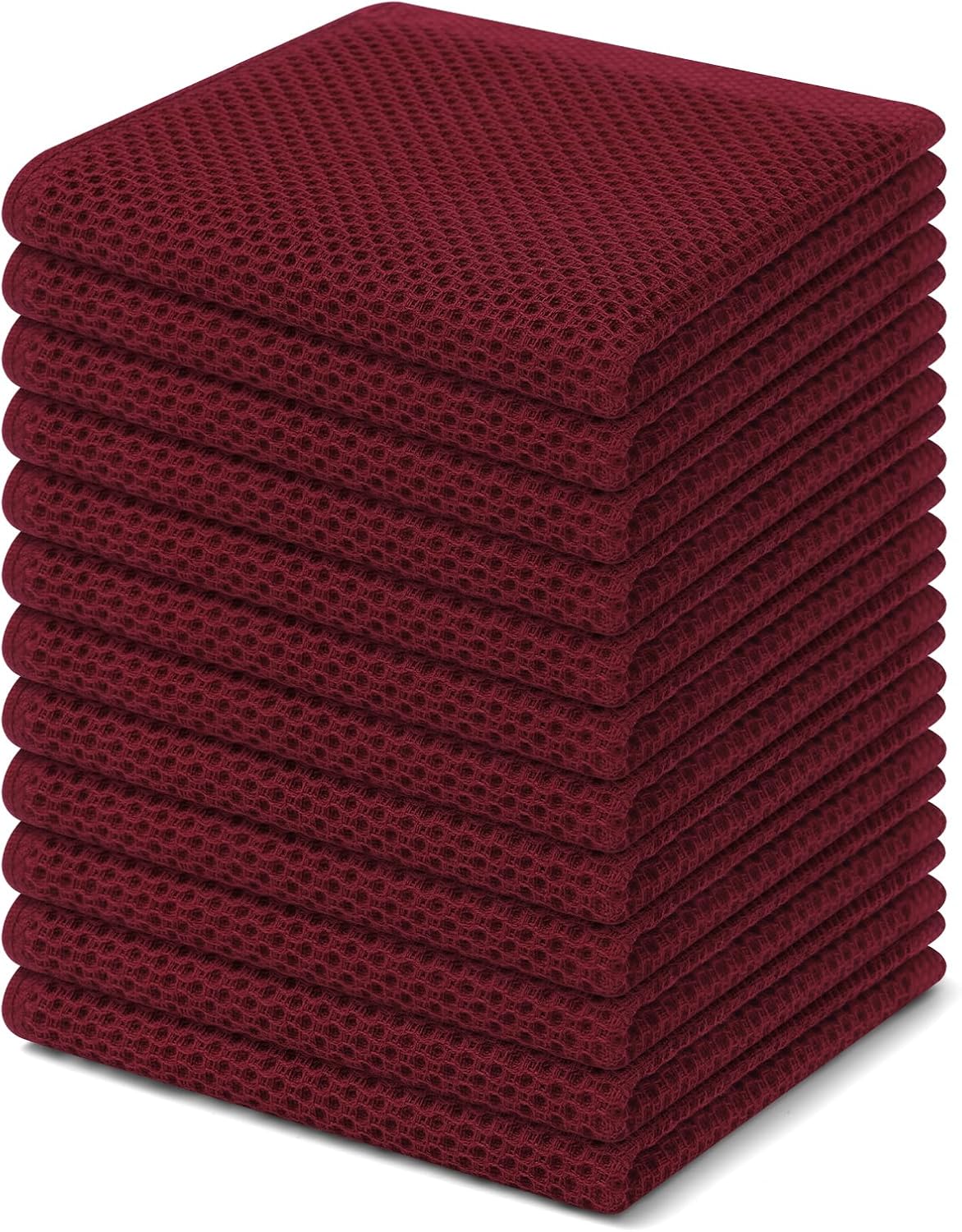 Homaxy 100% Cotton Waffle Weave Kitchen Dish Cloths 6-Pack, Dark Grey