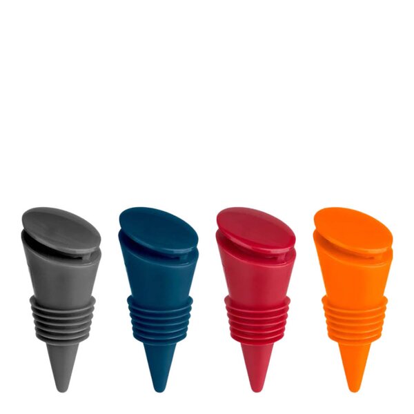 Flaskekork i silikon 11,4x11,4x4,8 cm 4 stk multi