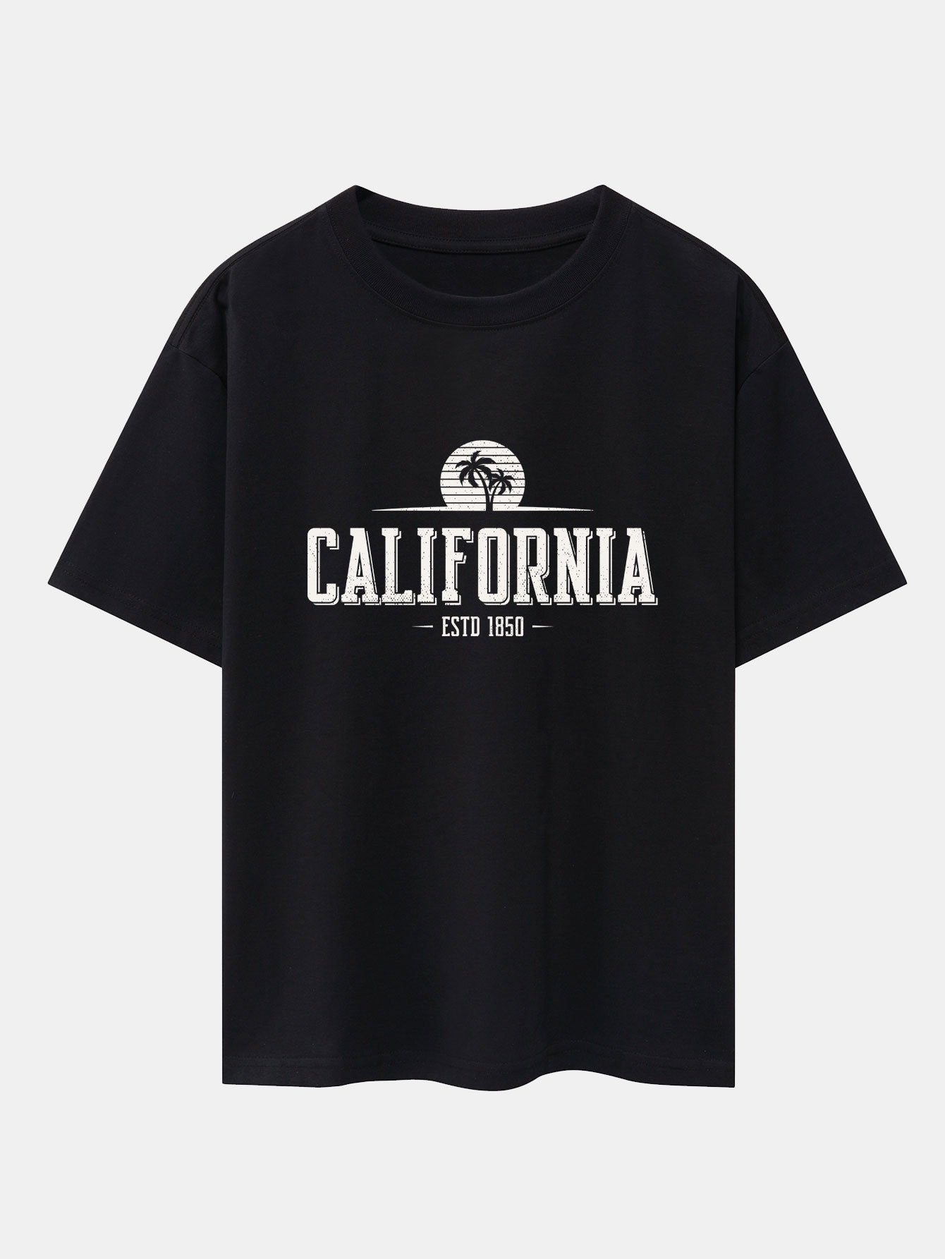 T-shirt oversize épais à imprimé lettres vintage Californie