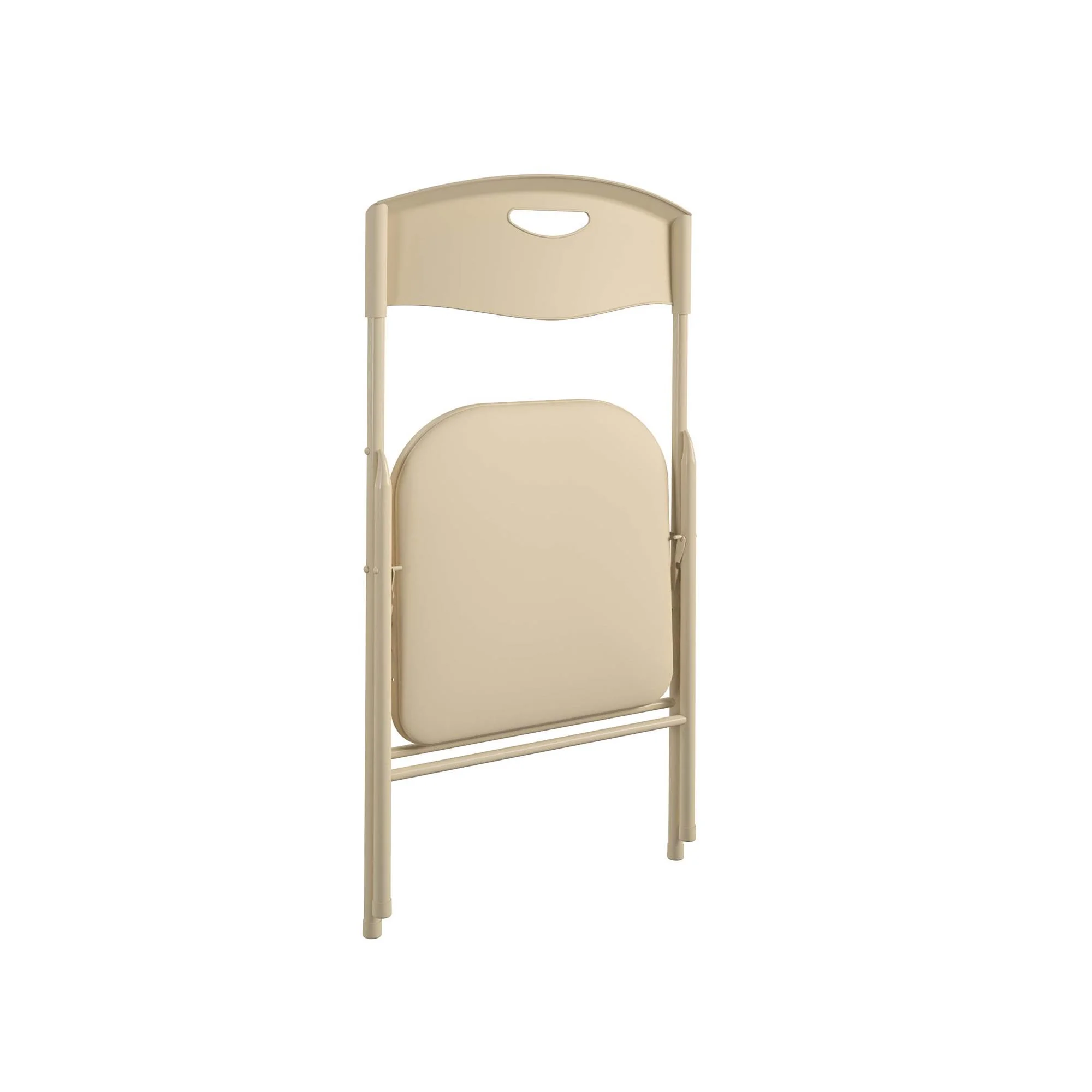 34" Folding Card Table and 4 Resin Folding Chairs with Seatback Handles, Antique Linen(Antique Linen) - Image 8
