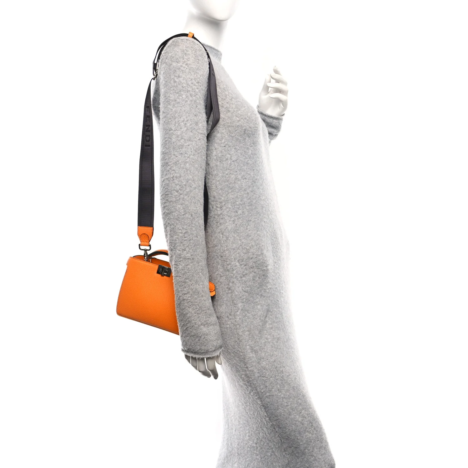 Cuoio Romano Vitello Cover Bi-Color Peekaboo I See U X Cross Satchel Orange
