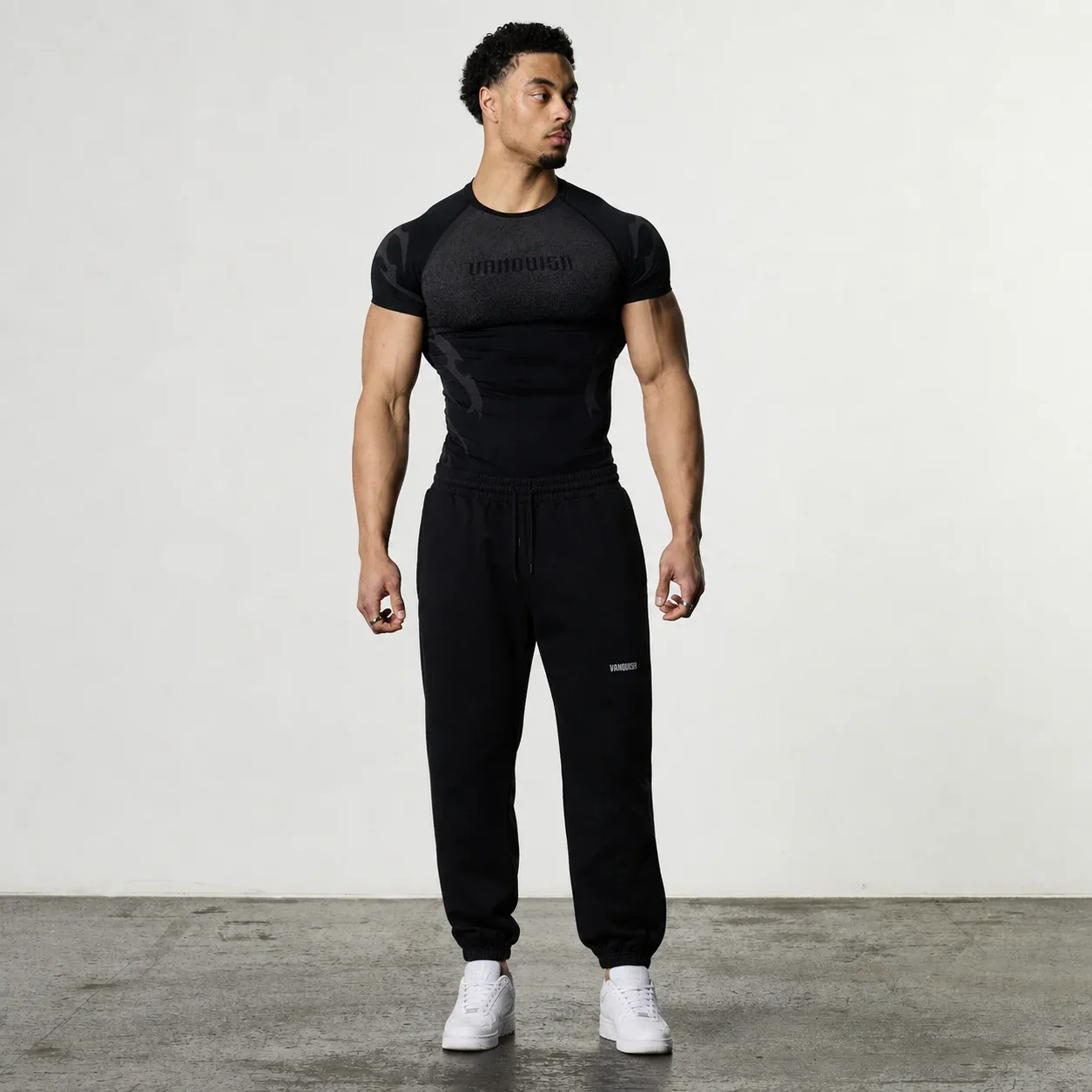 TRIBAL BLACK SHORT SLEEVE & ESSENTIAL BLACK OVERSIZED PANTS SET