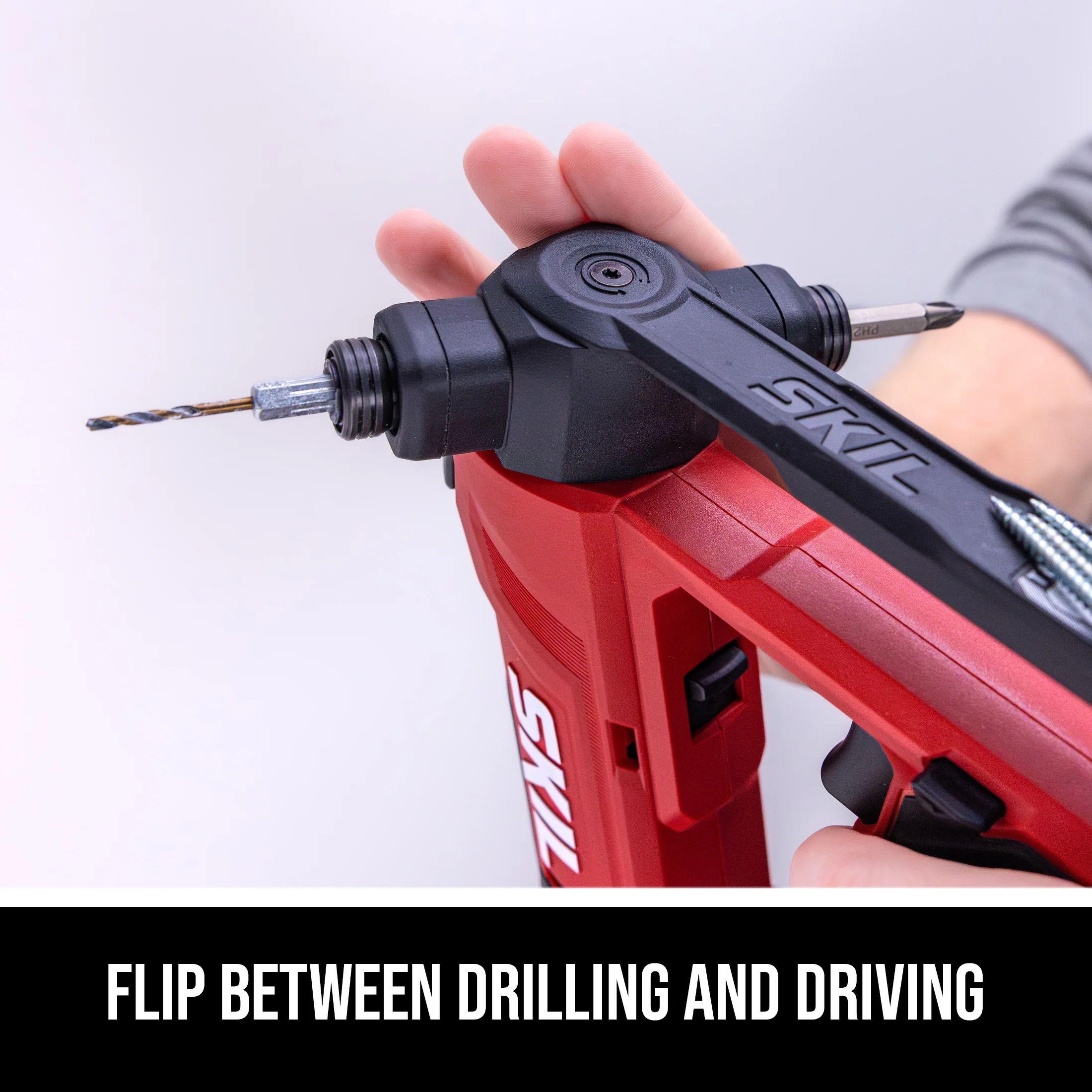 SKIL DL6300D - 12 Brushless 12V/20V Flip Drill 20V Kit, Torque Adjustment and Display with 2.0ah Battery and Charger