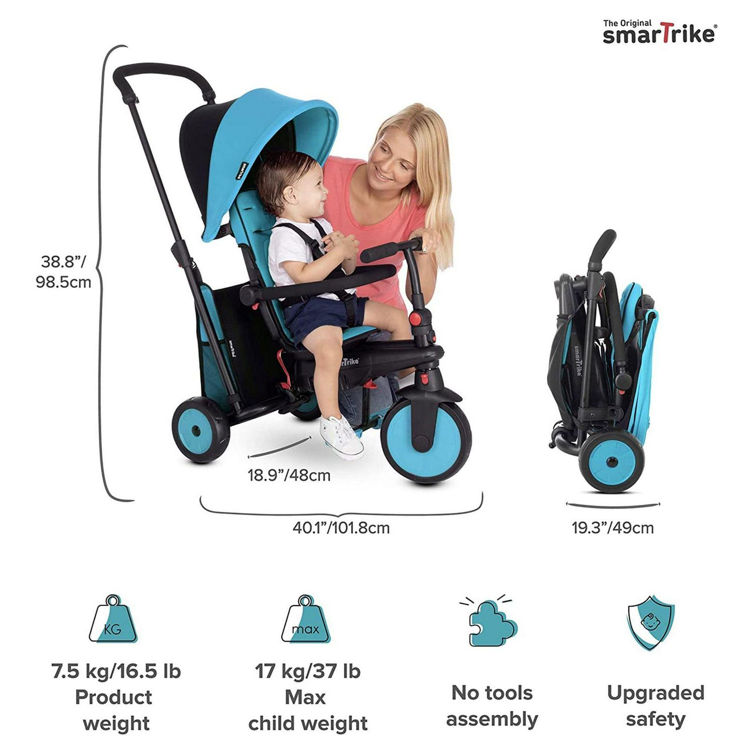 5 in 1 Modular Toddler Stroller Tricycle with 1 Handed Steering - Image 9