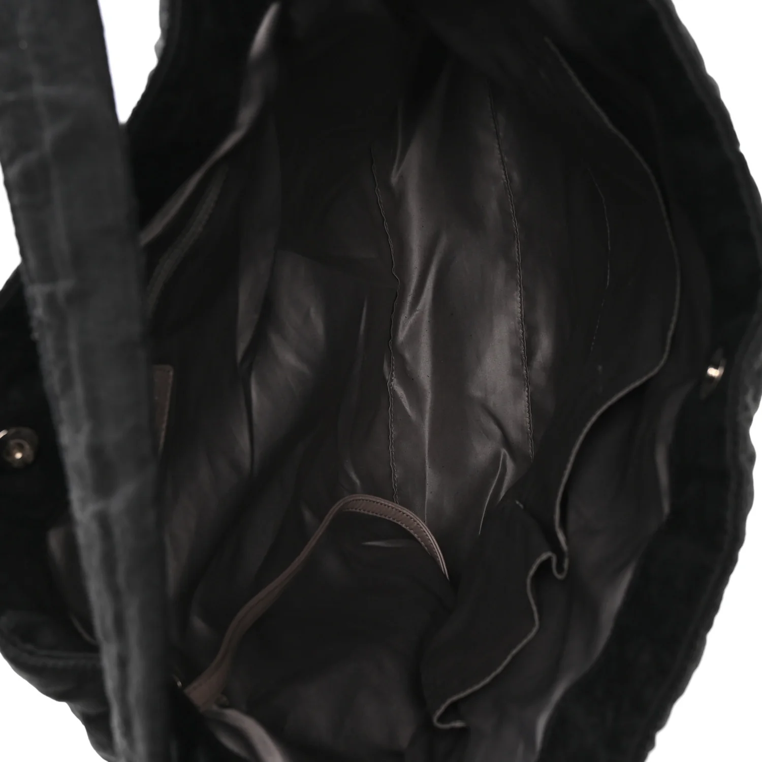 Crinkled Coated Canvas Le Marais Hobo Black