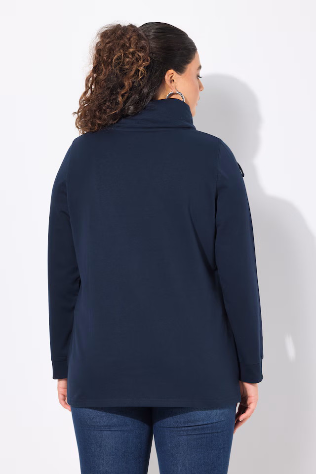 HELLO classic fit stand-up collar sweatshirt