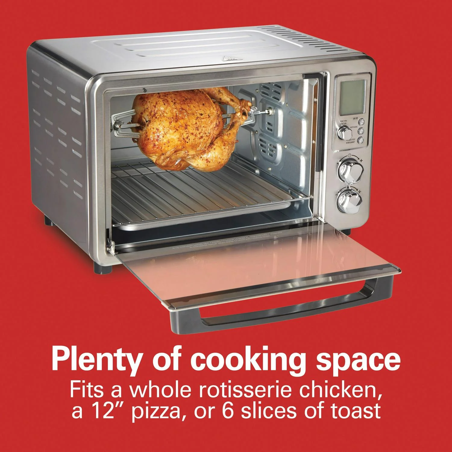 Hamilton Beach Sure - Crisp Digital Air Fryer Toaster Oven with Rotisserie - 9 x 12