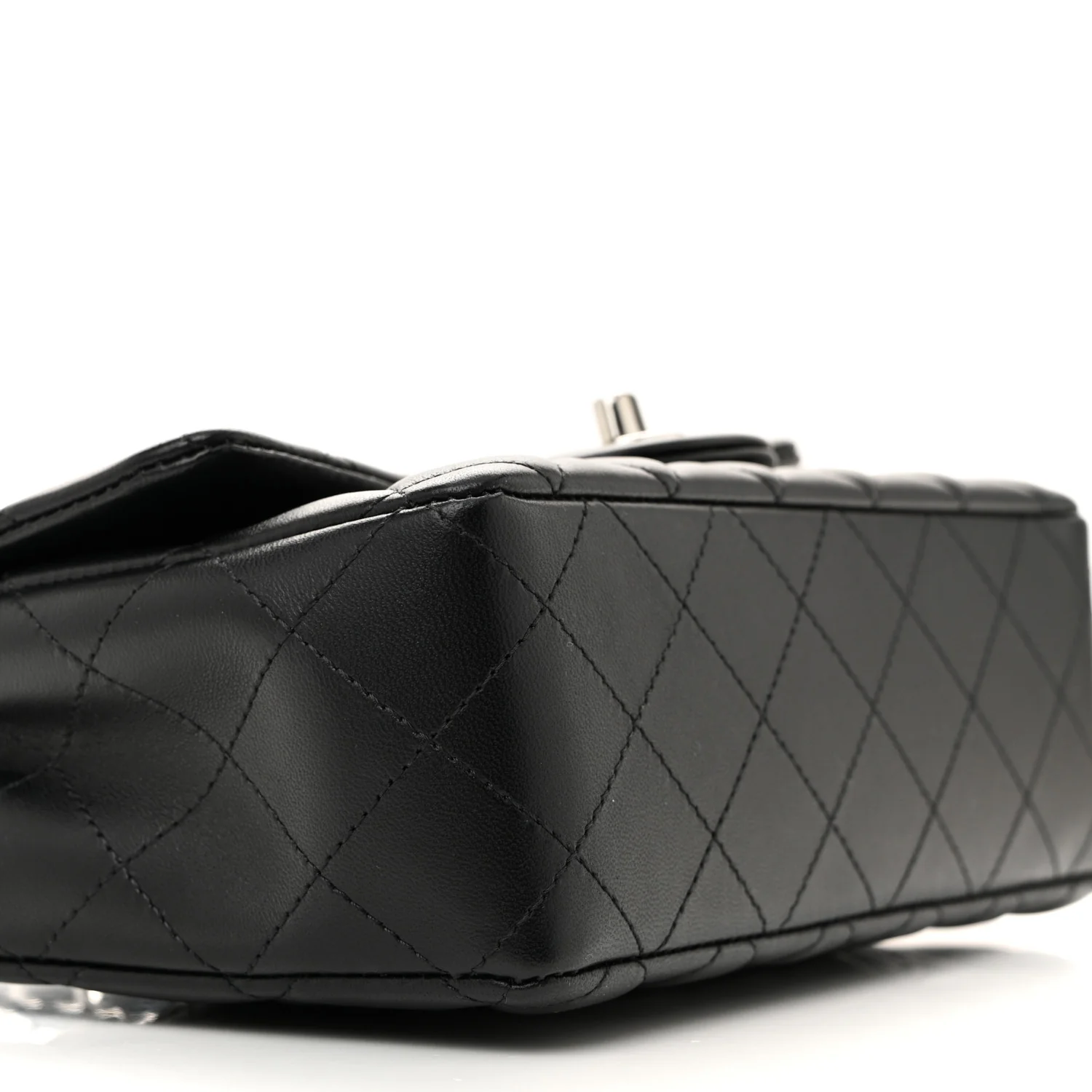 Lambskin Quilted Mini Rectangular Flap Black