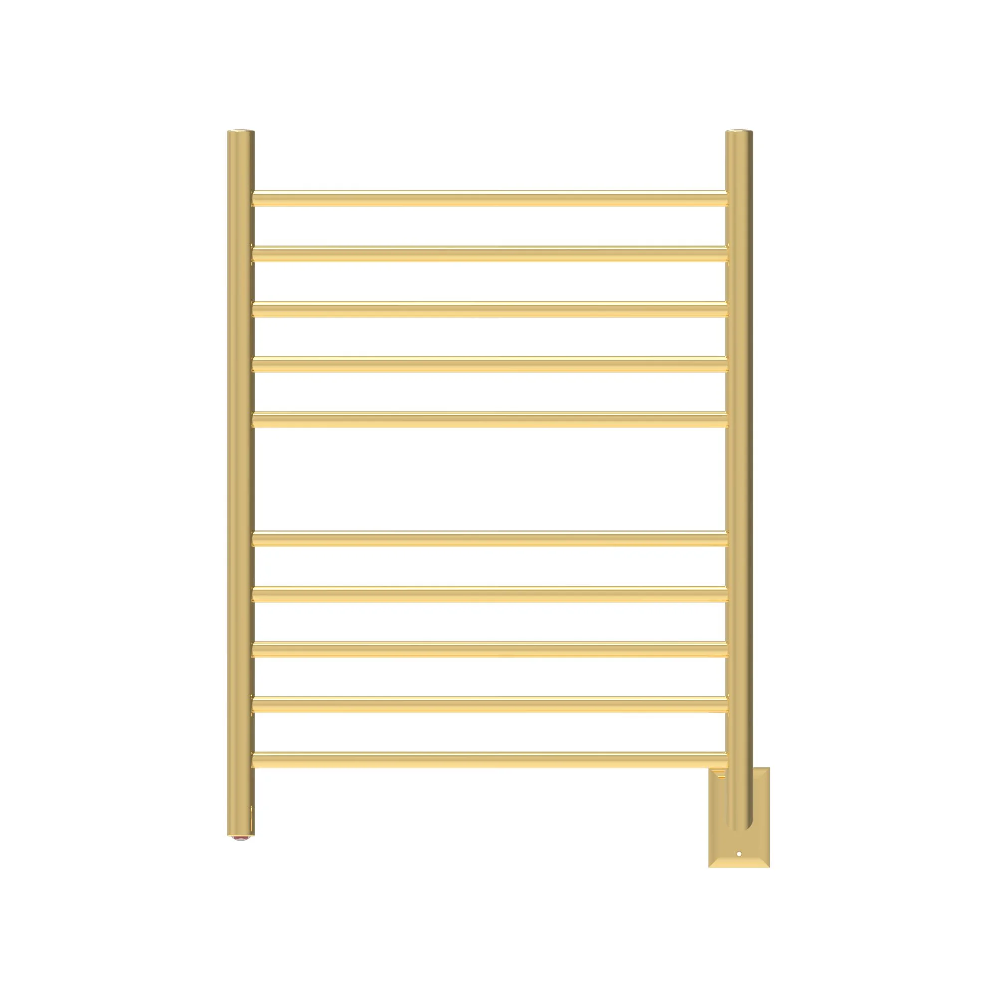 Amba Products 33.5" Gold Hardwired Straight 10 Polished Bar Towel Warmer