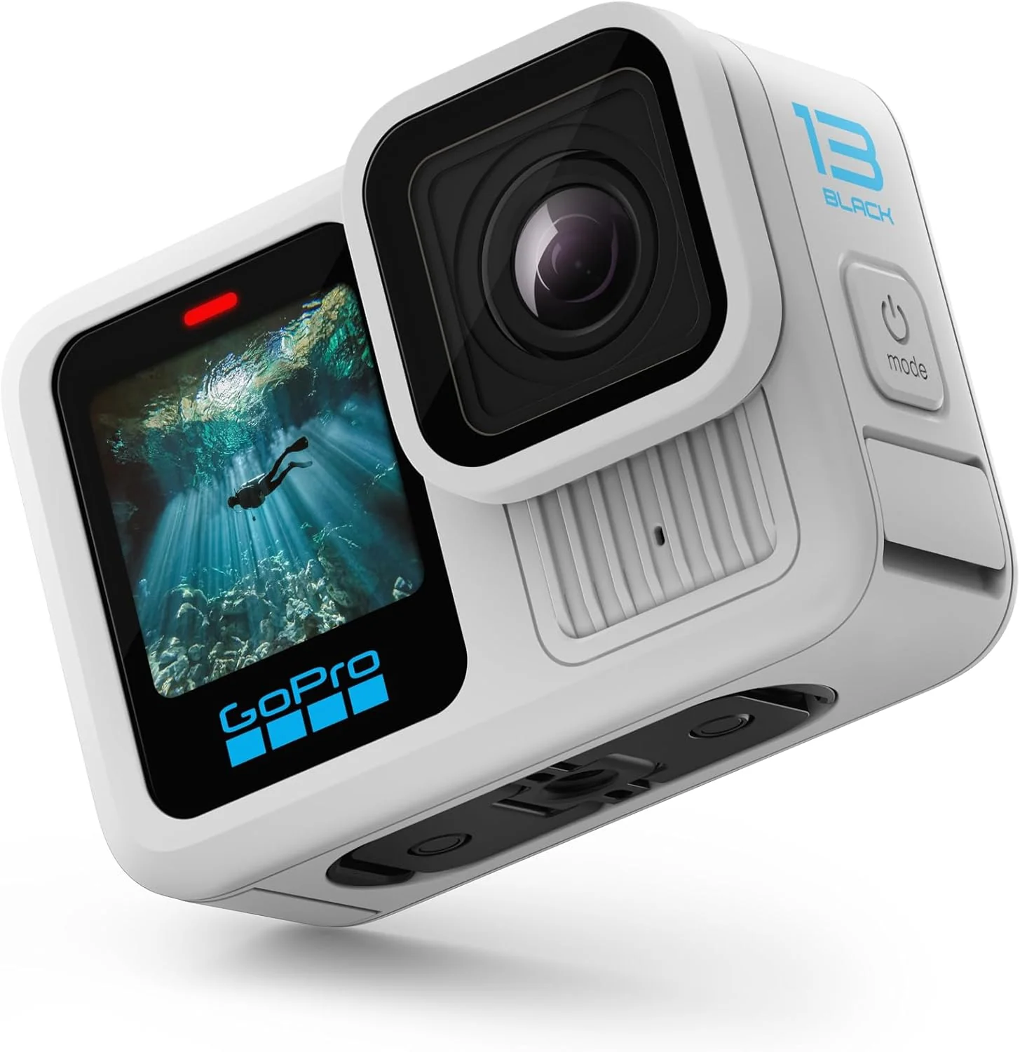 Caméra d'action noire étanche avec vidéo 5,3K60, photo 27 MP + compatible avec les objectifs de la série HB