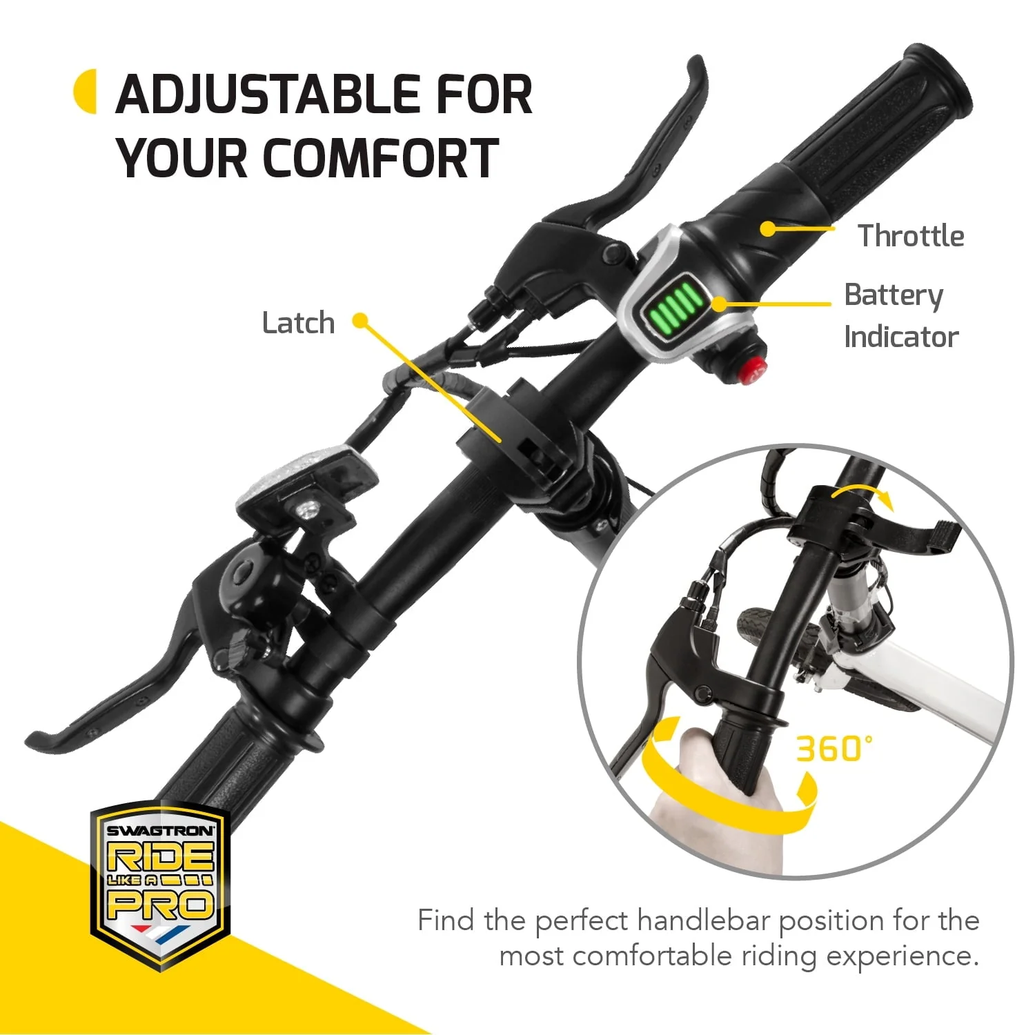 Swagtron Swagcycle EB5 Pro Plus Lightweight Aluminum Folding Electric Bike with Pedals