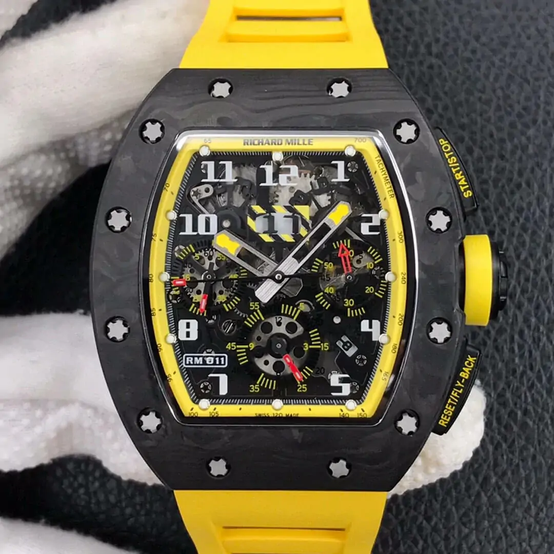 Richard Mille RM-011 KV Factory Yellow Rubber Strap