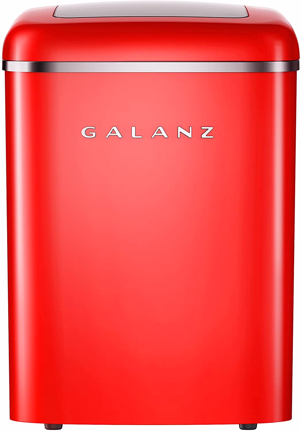 Portable Countertop Electric Maker Machine 26 lbs in 24 Hours, 9 Bullet Shaped Cubes Ready in 9 Minutes, 2 Ice Sizes, Perfect for Parties Home Bar, 2.1 L, Retro Red(Red)