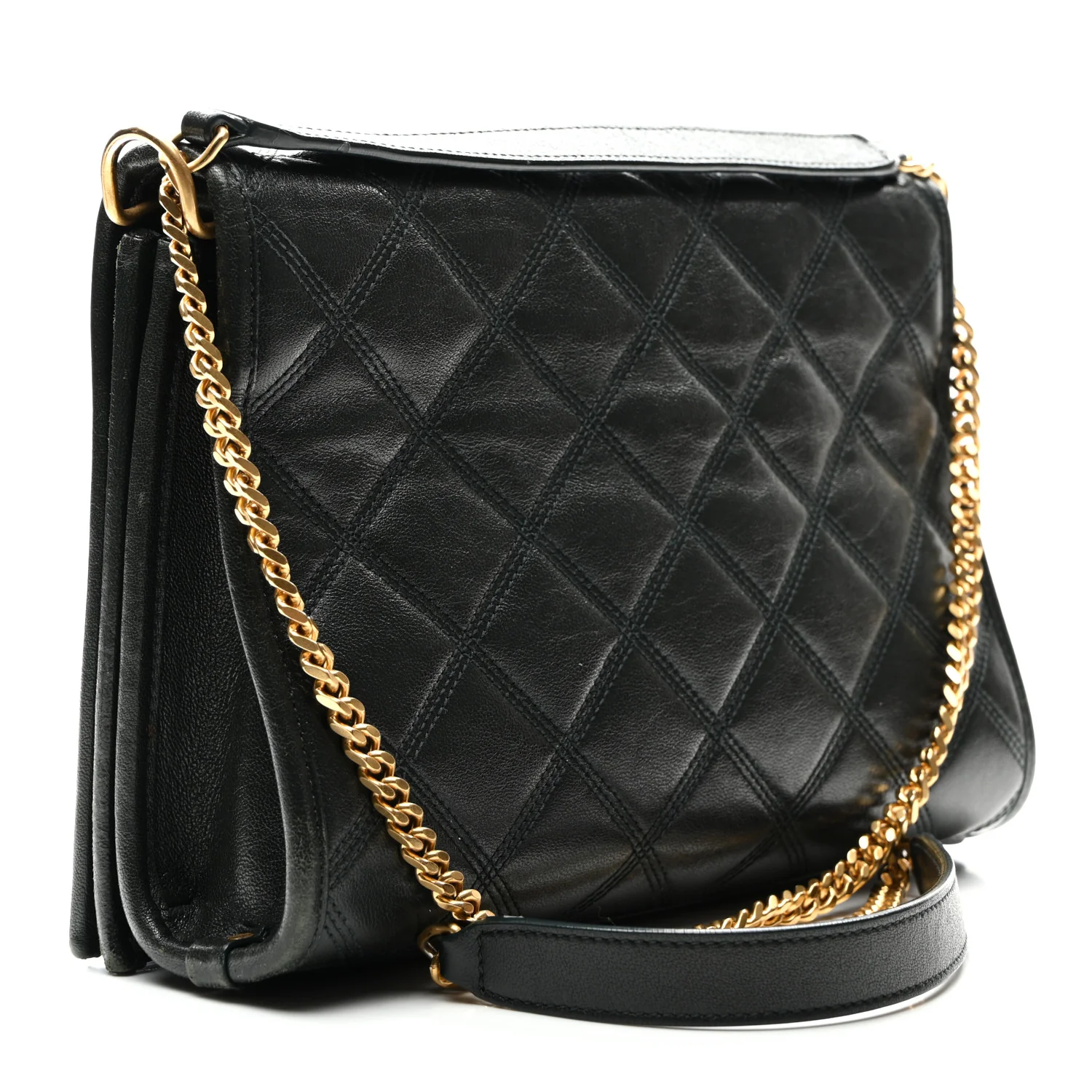 Lambskin Quilted Mini Becky Chain Bag Vert Fonce