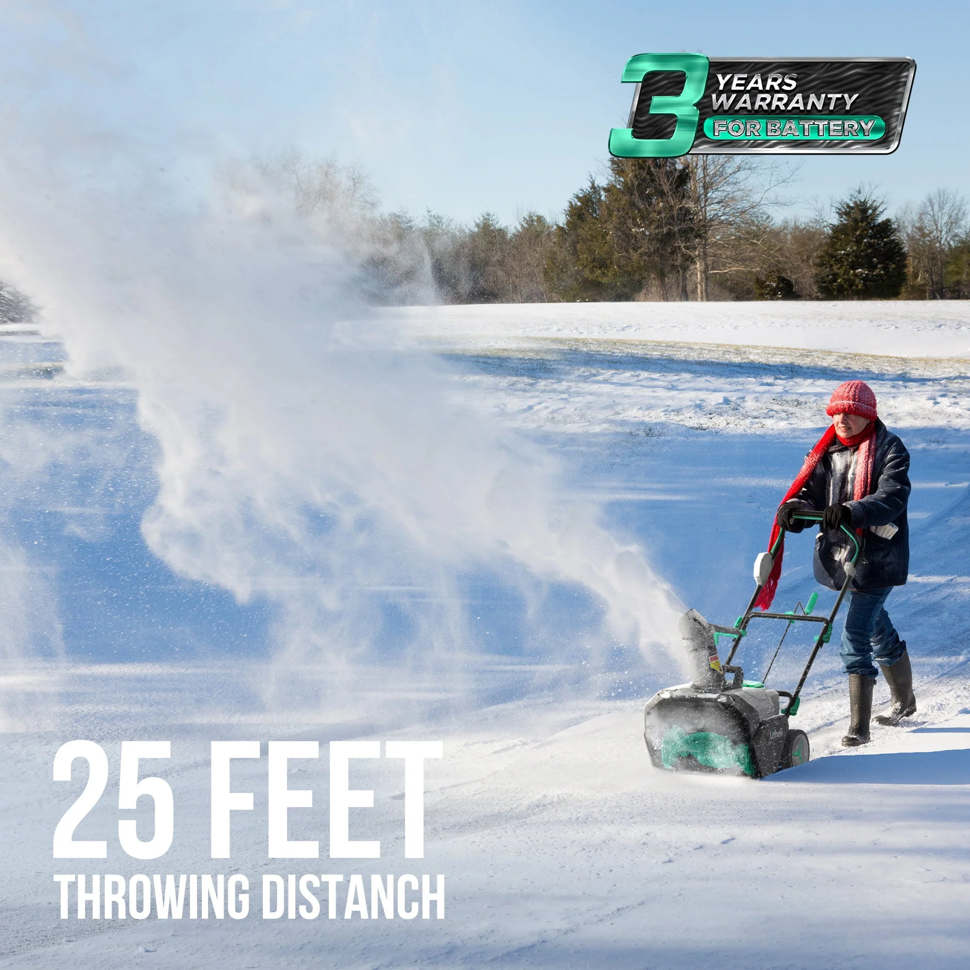 Cordless Snow Blower, 2x20V (40V) 20 Inch Snow Thrower with Brushless Motor Electric Snow Remove Machine, 2 x4 0 Ah Batteries Charger, Single Stage Image 4
