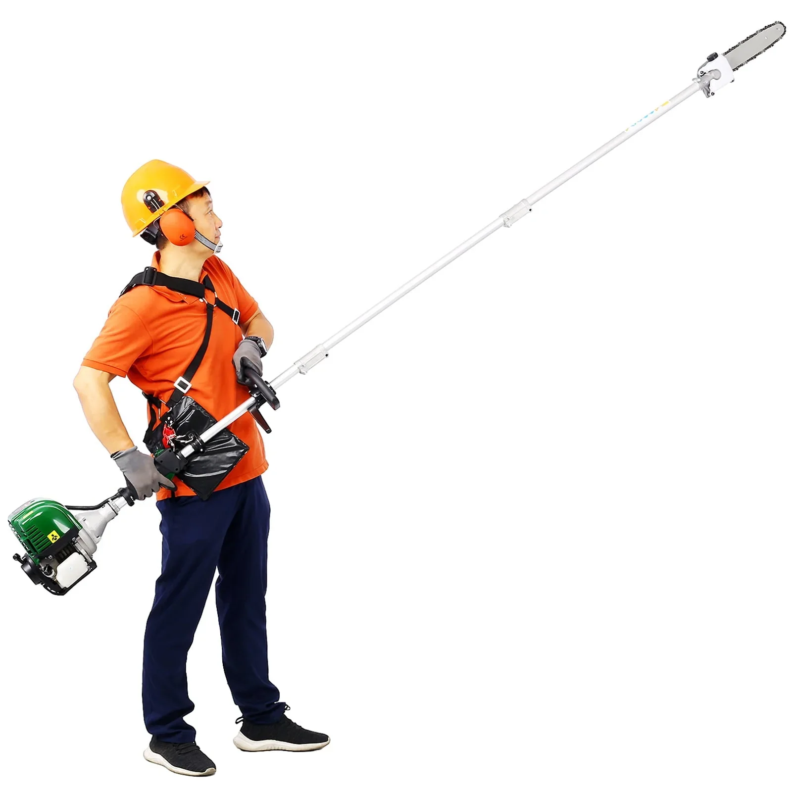 Mulanimo 9 in 1 Multi-Functional Trimming Tool with Gas Pole Saw Hedge Trimmer Grass Trimmer Brush Cutter 38cc 6500RPM 4-Cycle Garden Tools