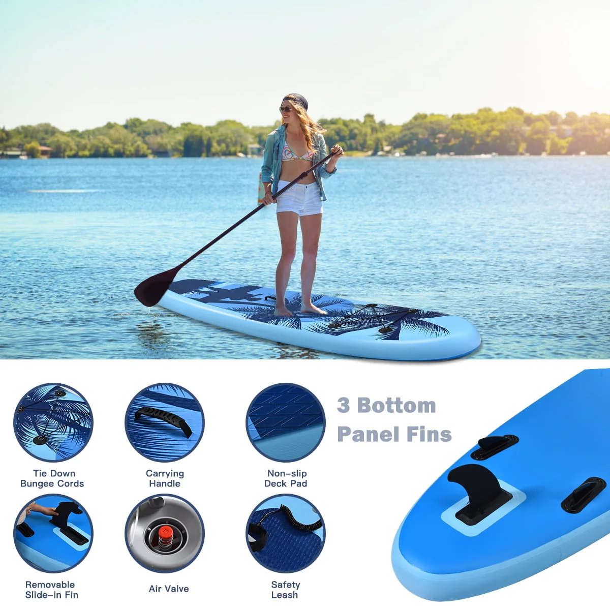 10' Inflatable Stand Up Paddle Board 6.5” Thick SUP with Premium Accessorie - Image 8