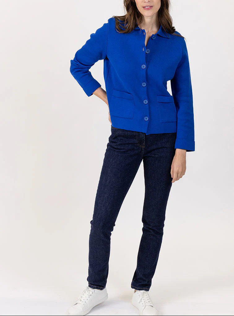 Veste femme en coton bleu