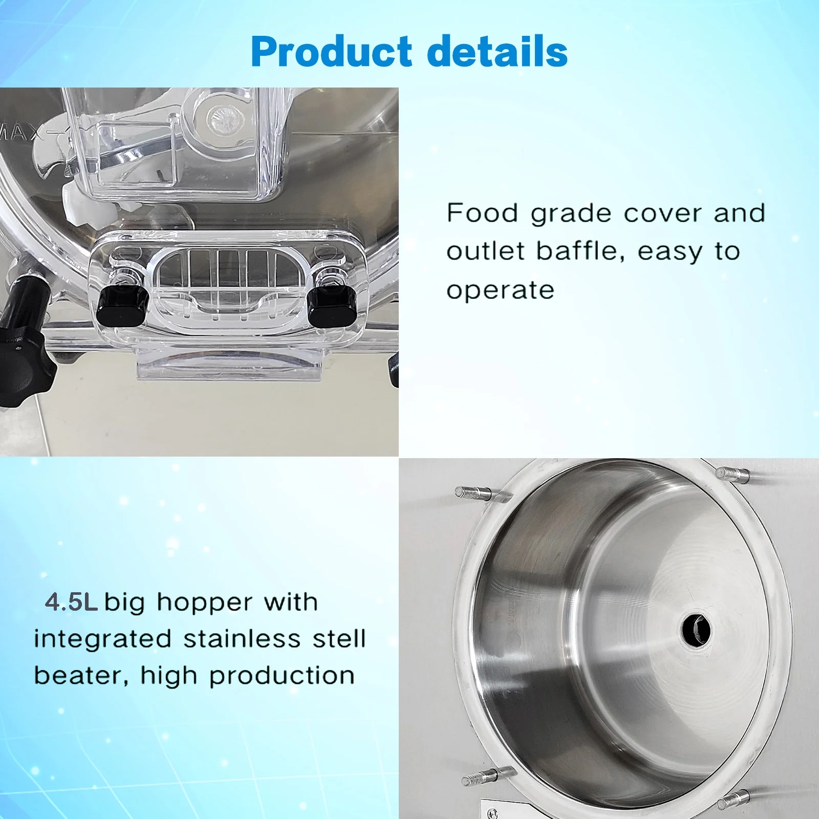 Commercial Countertop Gelato Italian Water Ice Hard Ice Cream Machine Cylinder:4.5L - Image 5