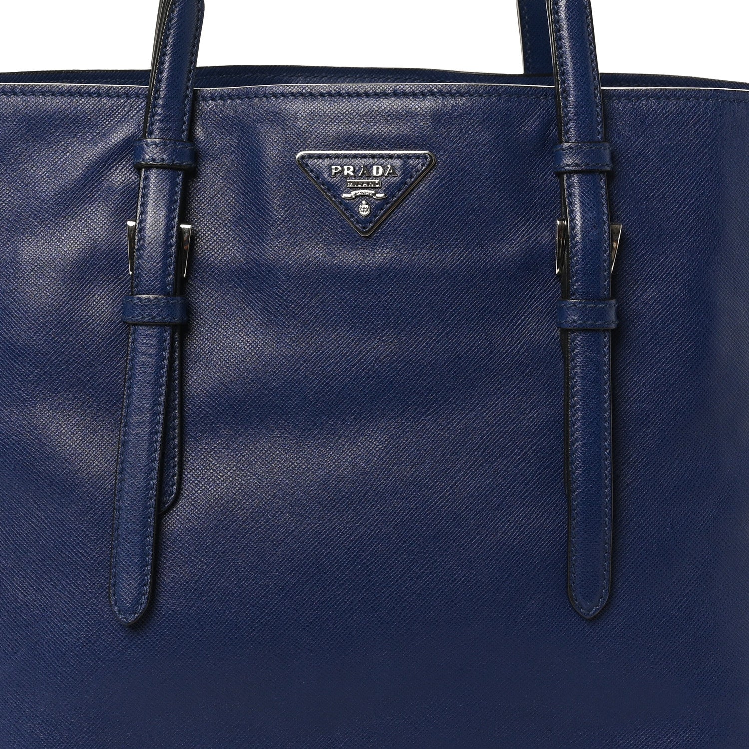 Saffiano Cuir Medium Double Handle Tote Bluette