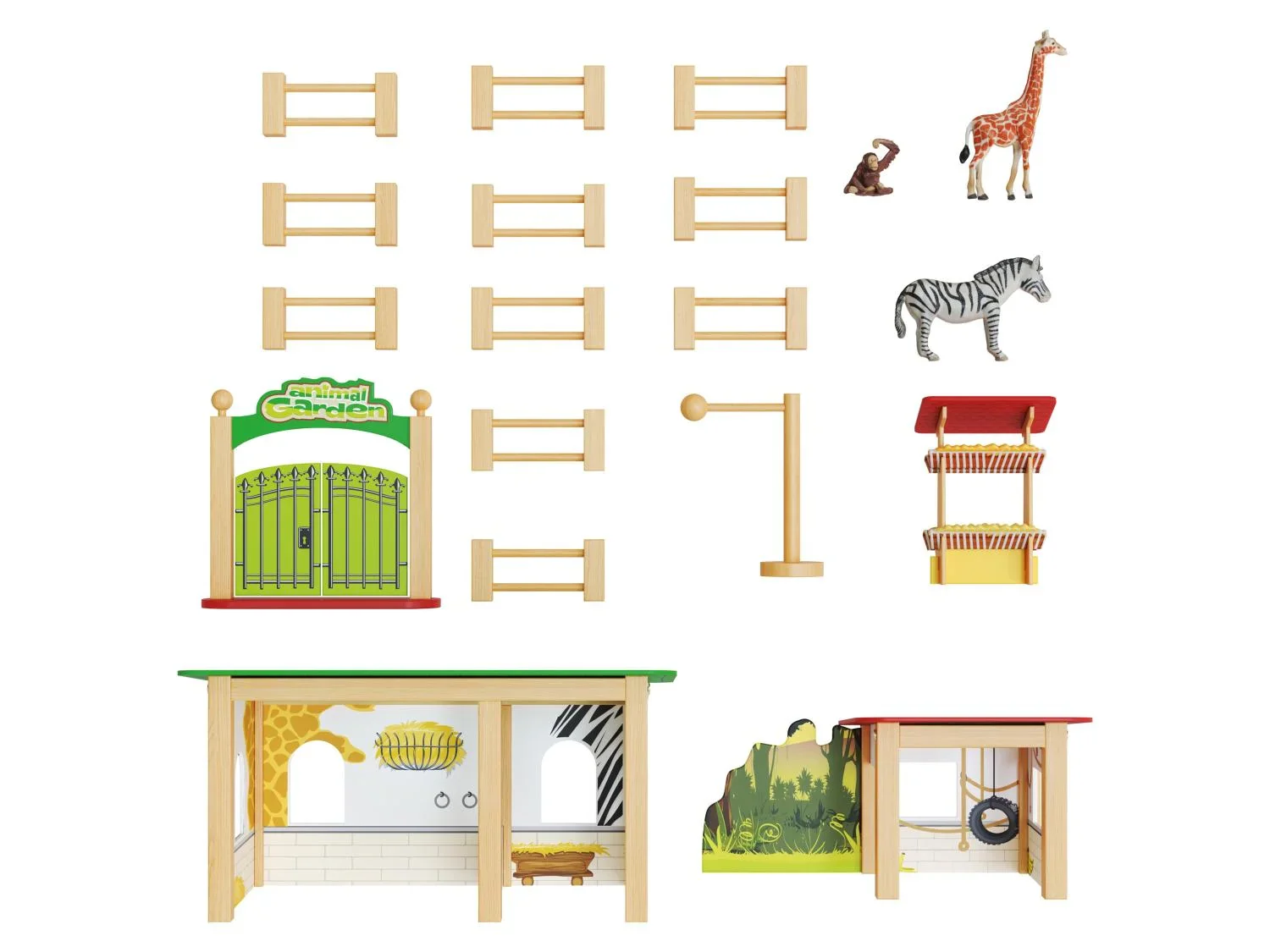 Playtive Ferme, enclos de zoo ou arbres  fes