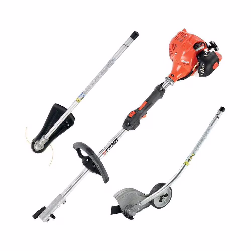 21.2 cc Gas 2-Stroke Attachment Capable Straight Shaft String Trimmer with Speed-Feed Head and Curved Shaft Edger Kit PAS-225VP
