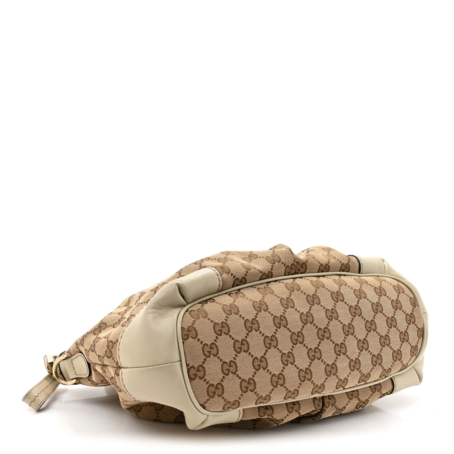 Monogram Margaux Calfskin Medium Sukey Top Handle Bag Beige Ebony Mystic White