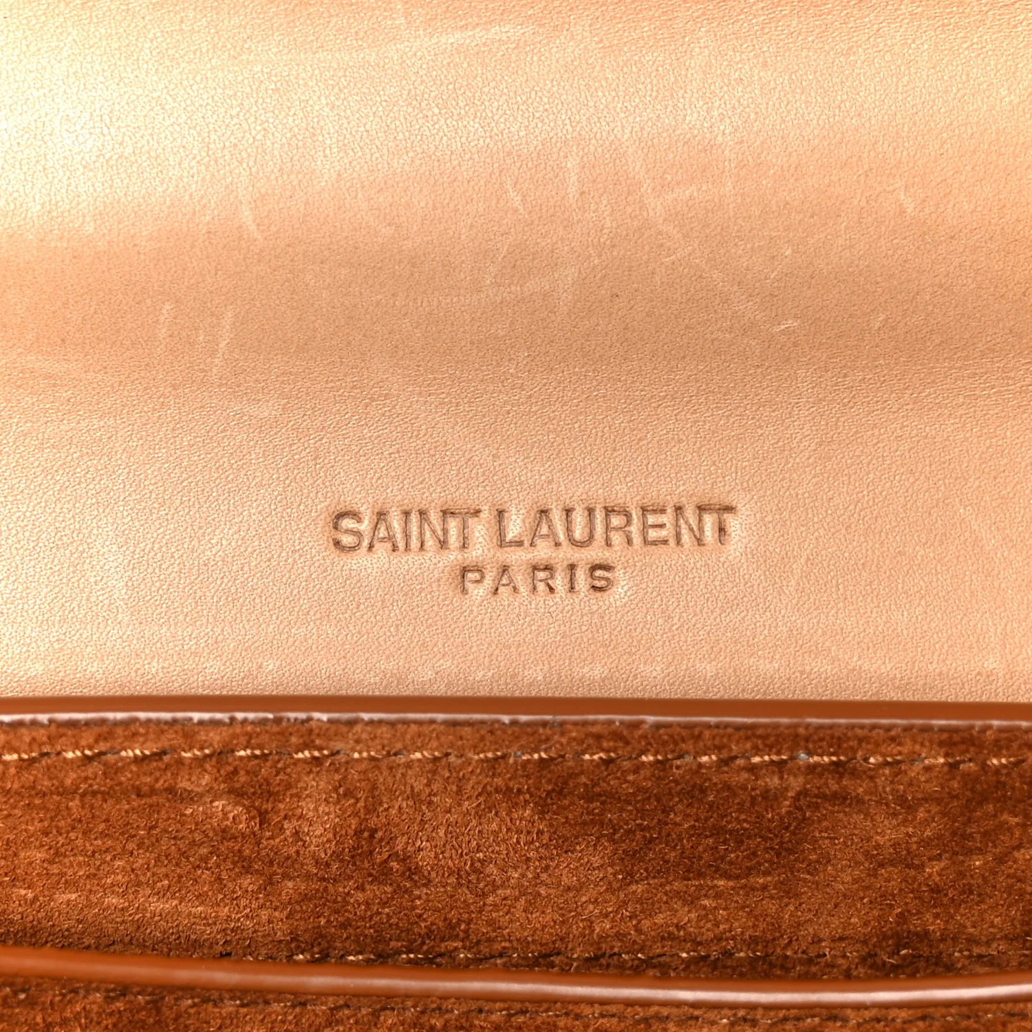 Smooth Vintage Calfskin Small Kaia Satchel Brown Gold