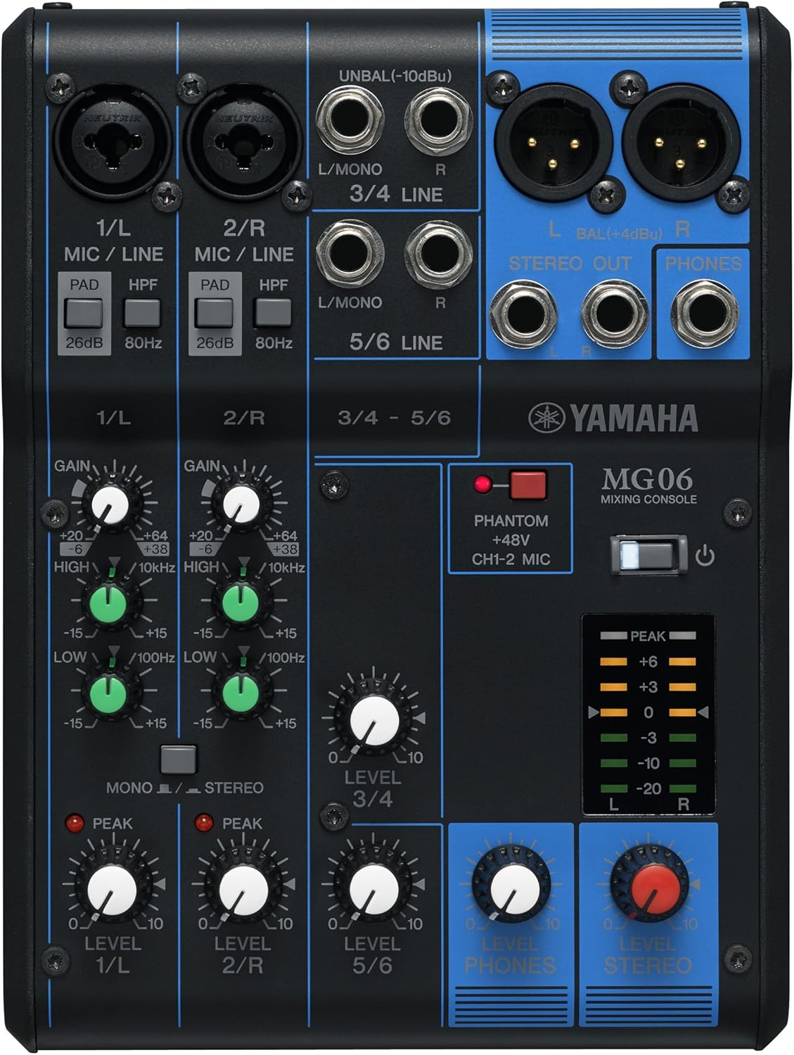 Yamaha MG06 6-Input Compact Stereo Mixer
